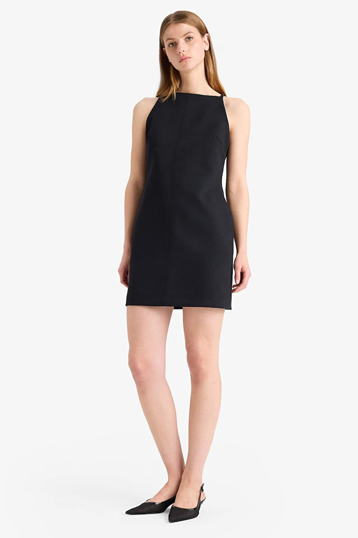 DeFacto Halter Yaka Basic Düz Mini Siyah Elbise F1775AX25SMBK81