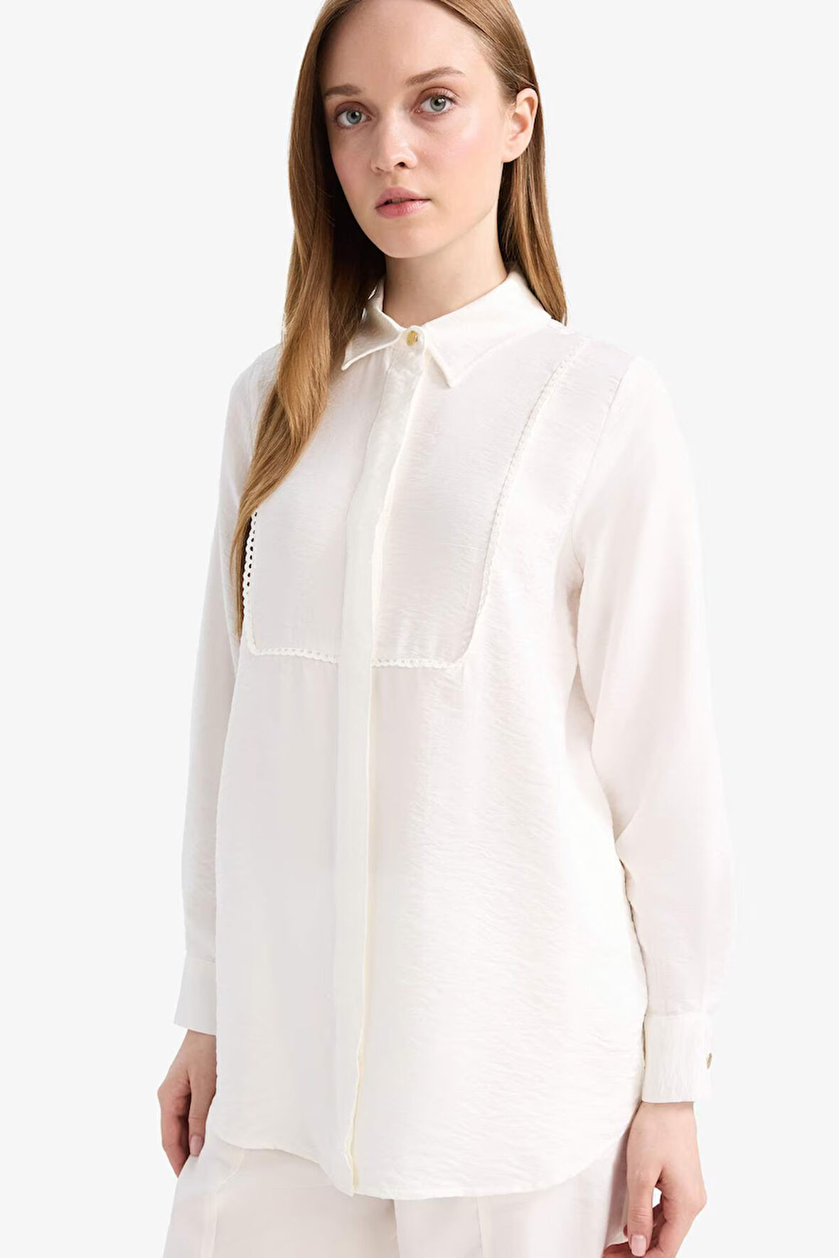 DeFacto Regular Fit Uzun Kollu Tesettür Gömlek Tunik D1345AX25SMER105