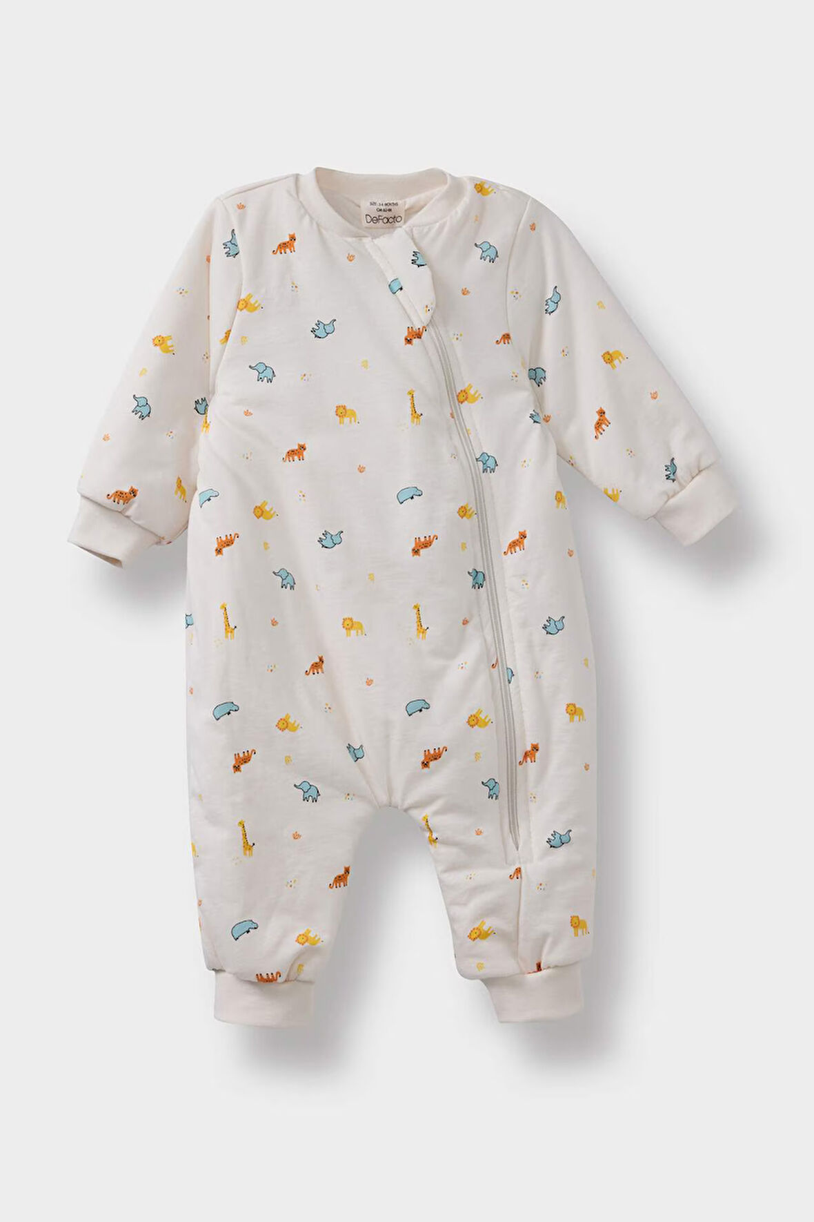 Erkek Bebek Yenidoğan Dinazor Baskılı Penye Uzun Kollu Tulum