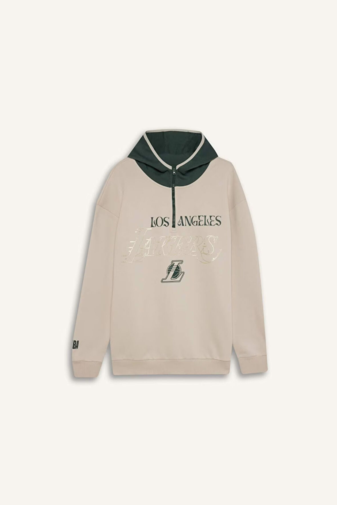 DeFactoFit NBA Los Angeles Lakers Boxy Fit Kapüşonlu Kalın Kumaş Sweatshirt