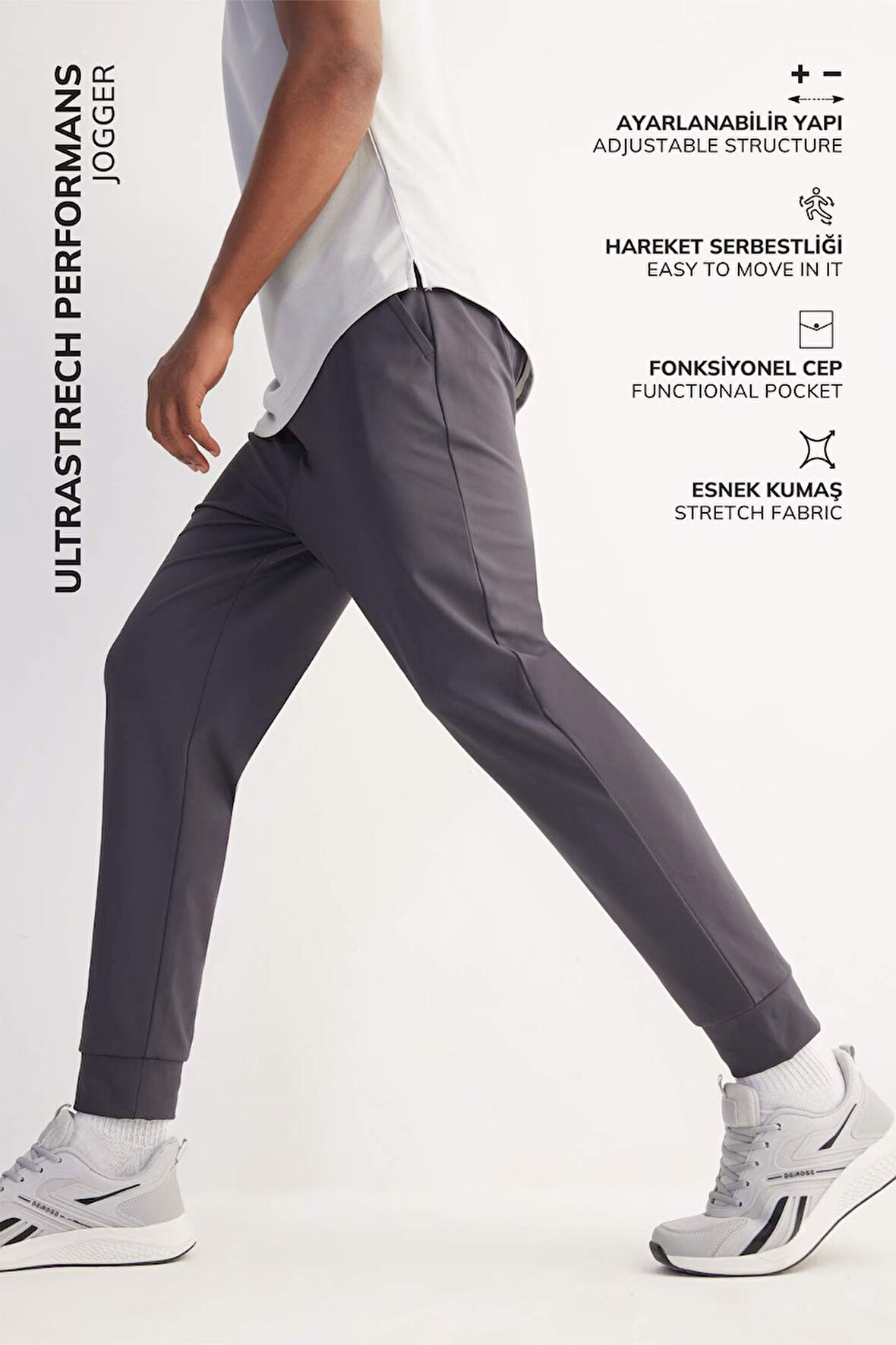 DeFactoFit Slim Fit Dar Kesim Standart Paça Multifonksiyonel Ultrastrech Sporcu Jogger Eşofman Altı D7240AX25SPAR231