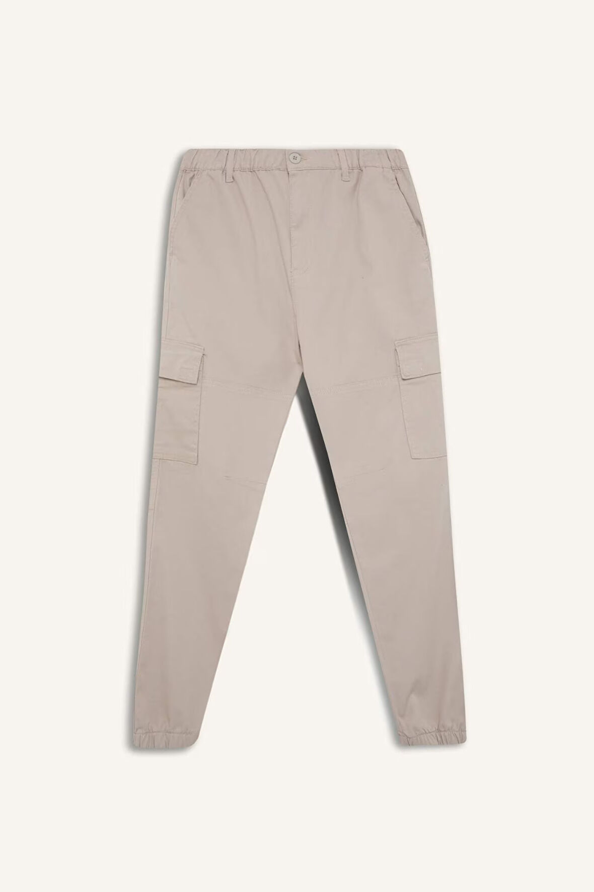 DeFacto Jogger Gabardin Pantolon Beli Lastikli Kargo Cepli Lastikli Paça E1037AX24WNBG766
