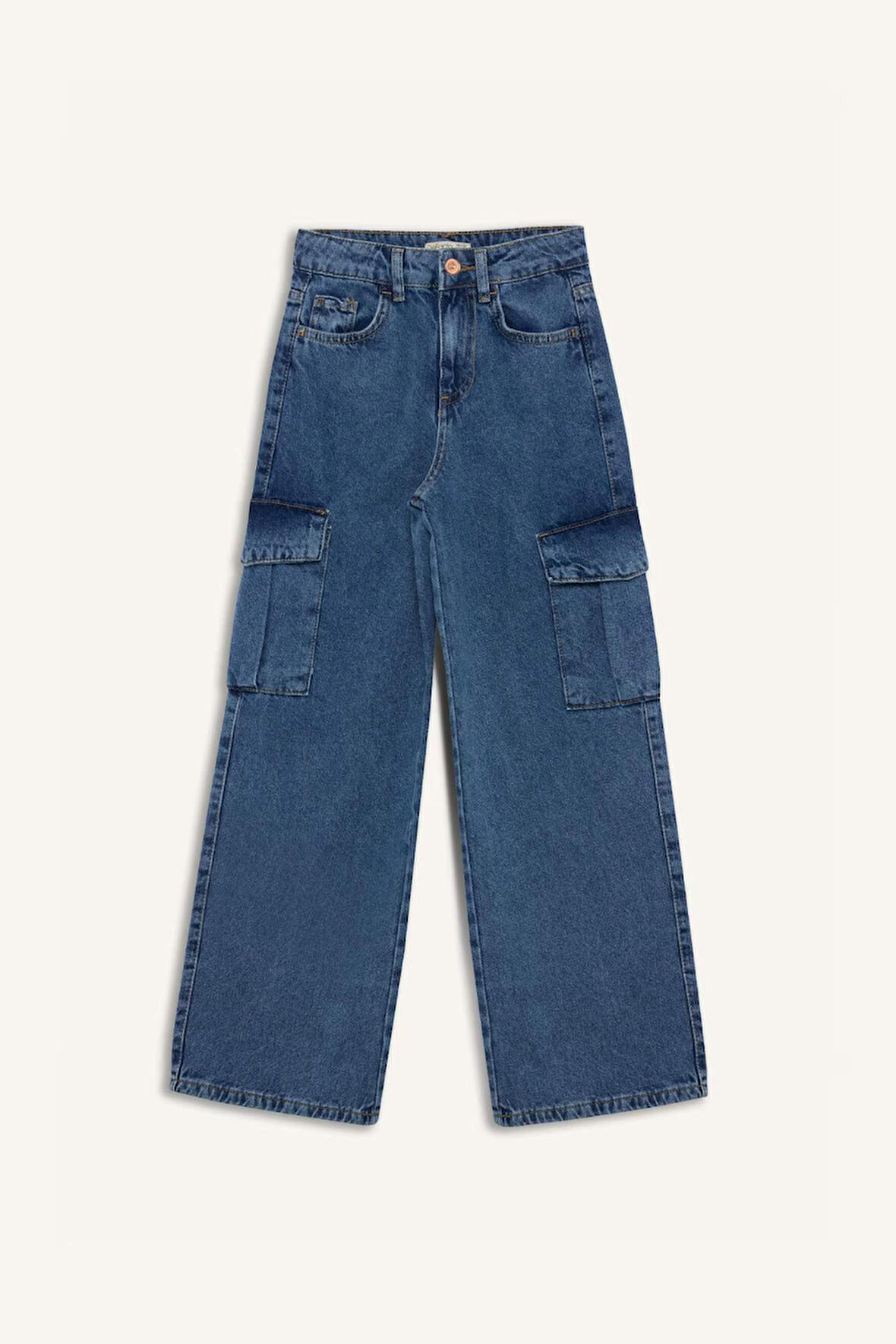 Kız Çocuk Wide Leg Kargo Geniş Paça Pamuklu Pantolon