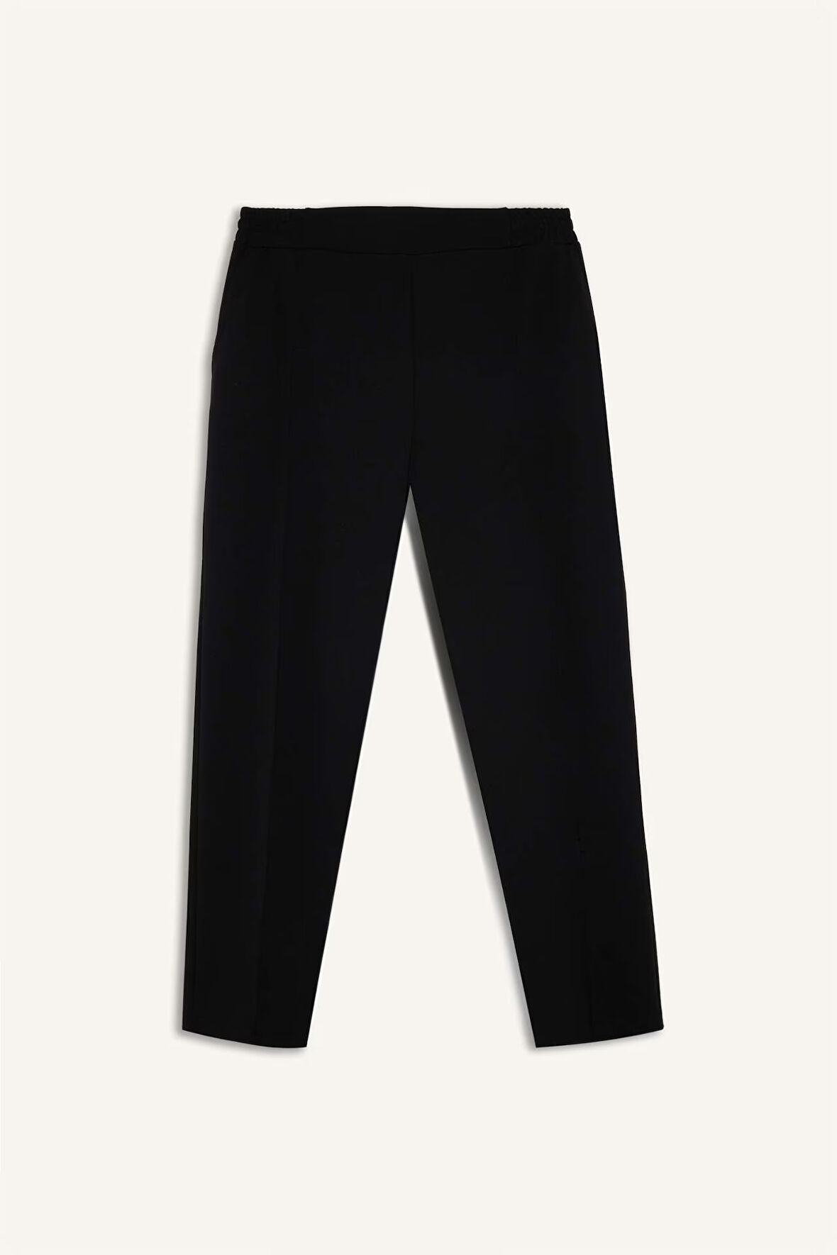 DeFacto Krep Pantolon Carrot Fit Basic Düz Beli Lastikli Dar Paça Cepli D5950AX24WNBK81