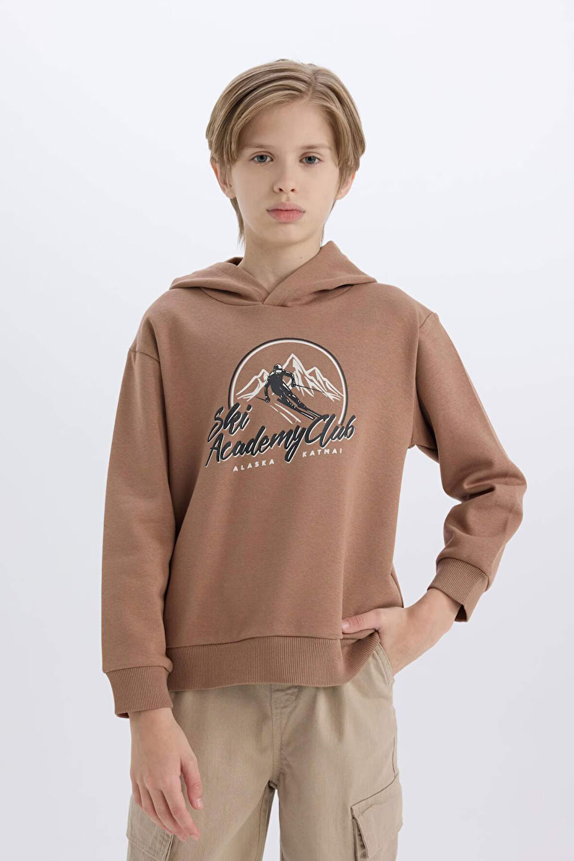 DeFacto Erkek Çocuk Kapüşonlu Baskılı Sweatshirt D6219A824CWBN554
