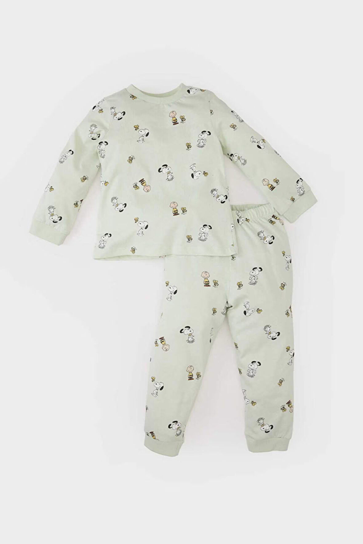 Erkek Bebek Snoopy Uzun Kollu Penye 2'li Pijama Takımı