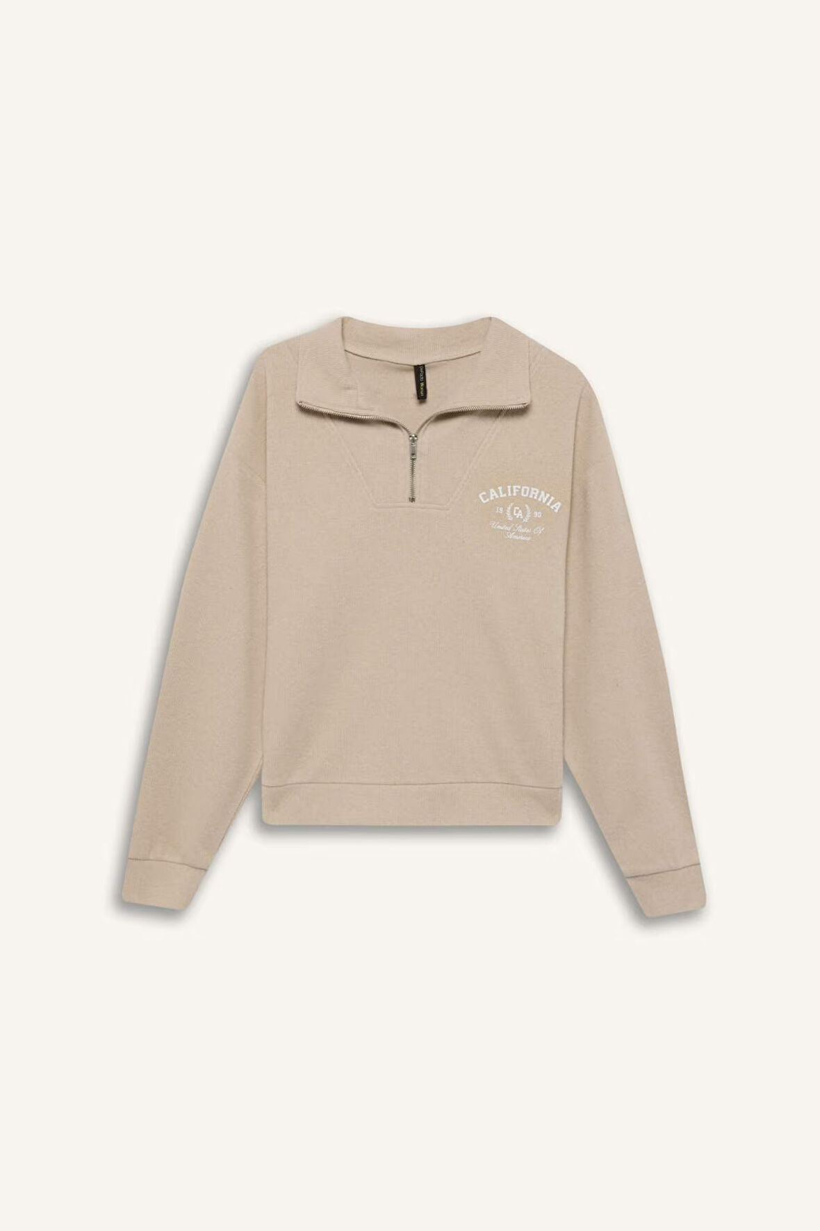 DeFacto Regular Fit Yarım Fermuarlı Baskılı Sweatshirt E1850AX24WNBG287