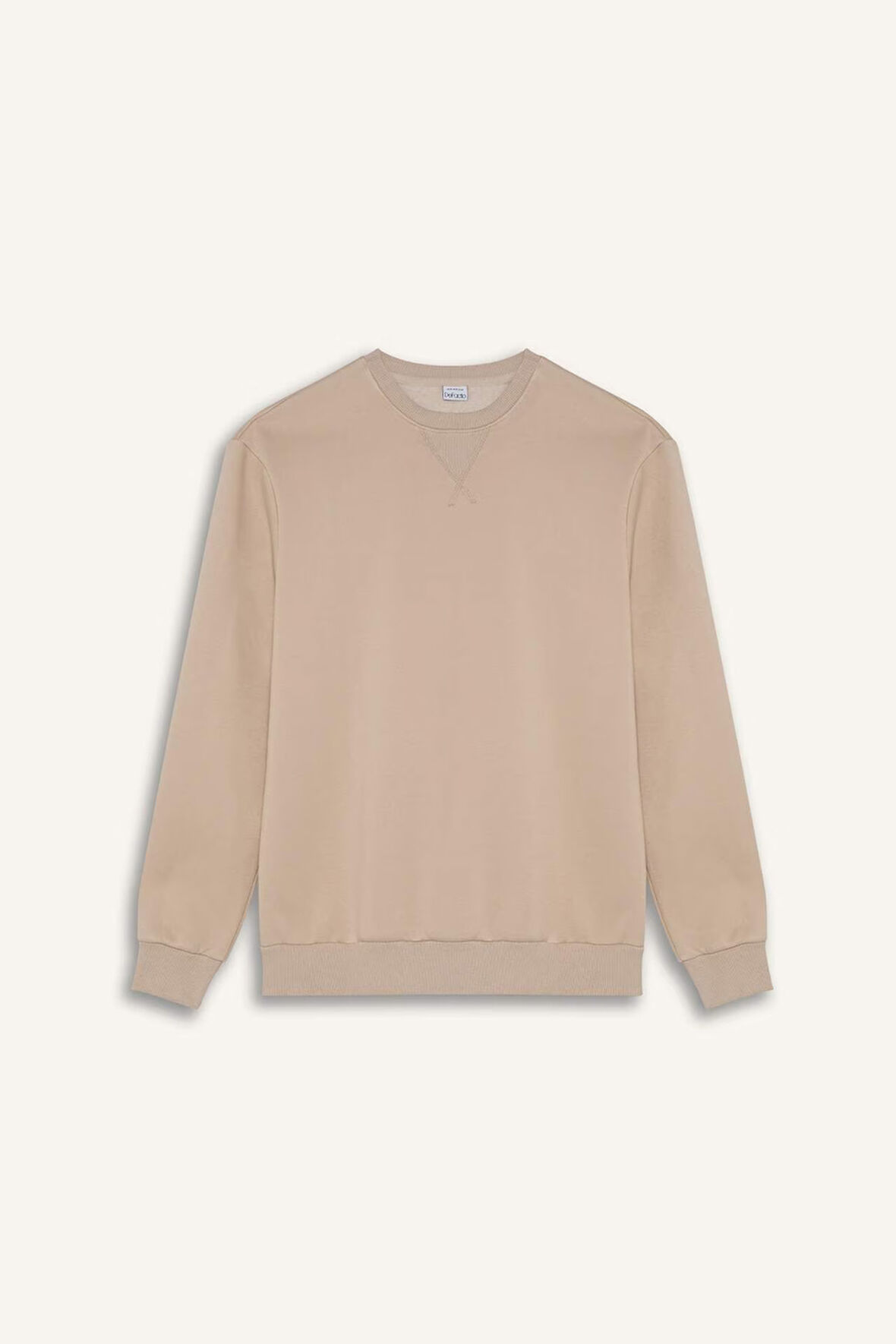 Regular Fit Bisiklet Yaka Basic Düz Kalın Sweatshirt