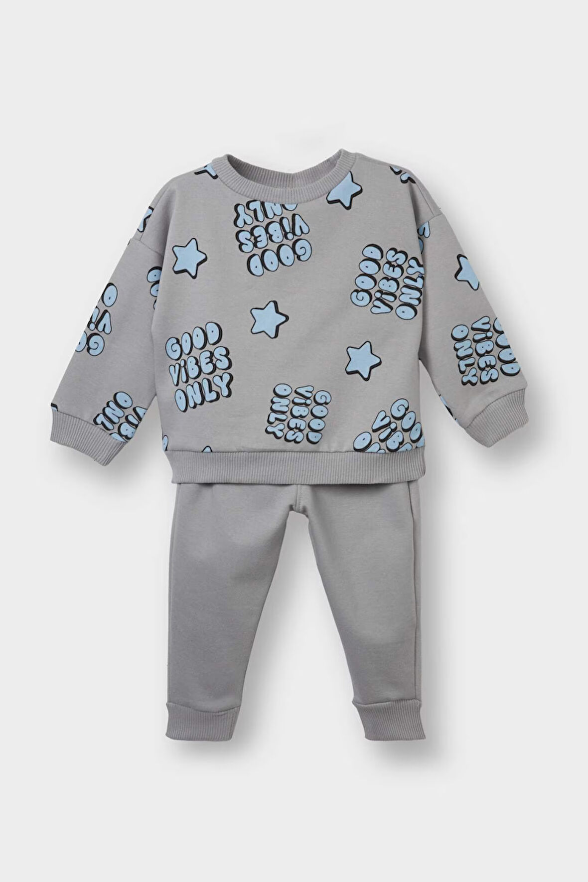 Erkek Bebek 2'li Takım Desenli Sweatshirt Alt