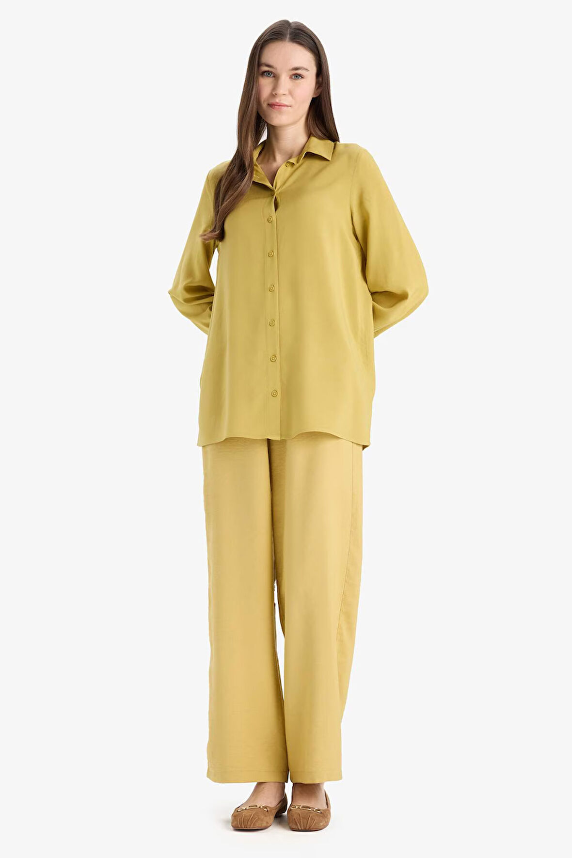 Wide Leg Basic Düz Geniş Paça Pantolon