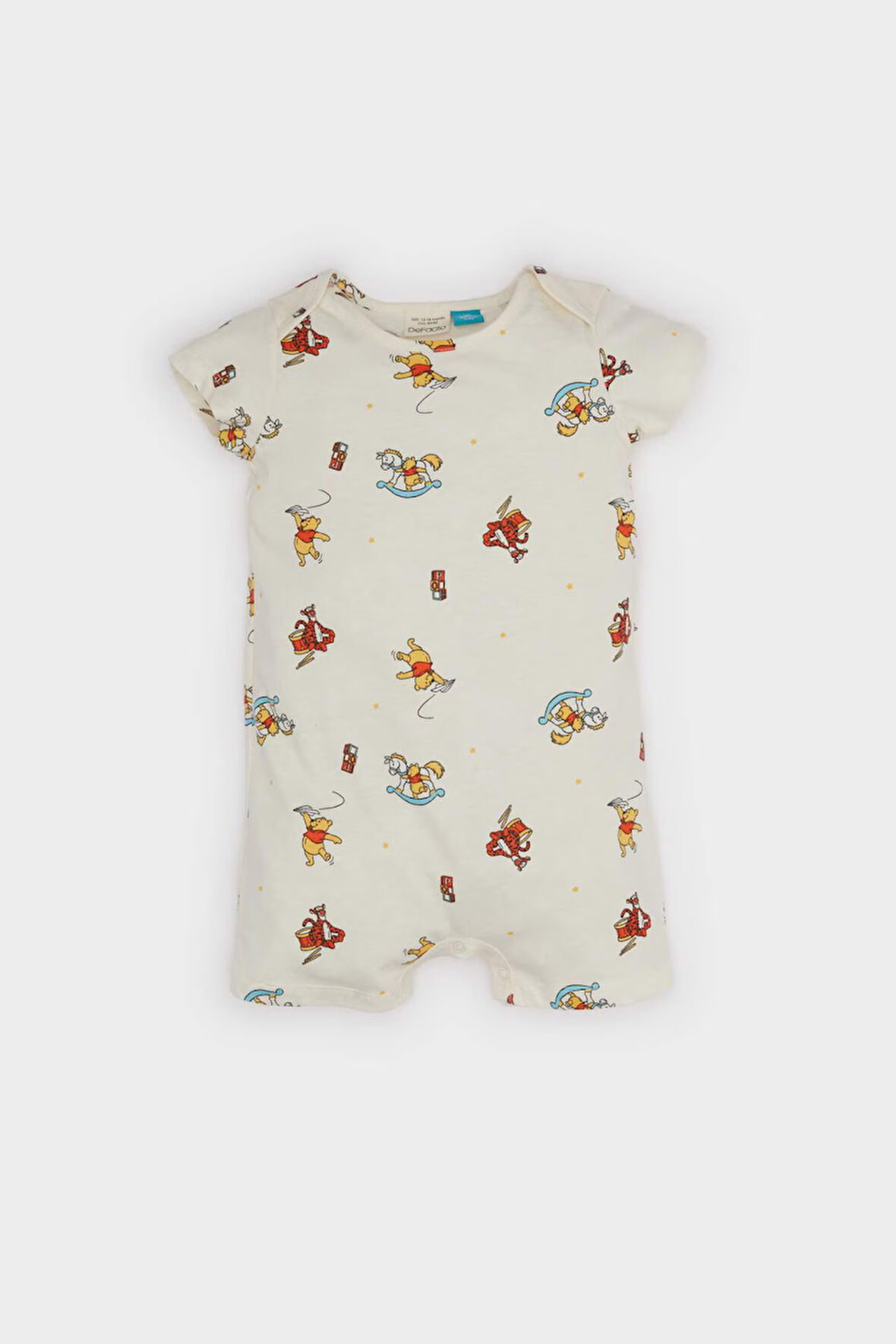 Erkek Bebek Yenidoğan Disney Winnie The Pooh Penye Kısa Kollu Tulum