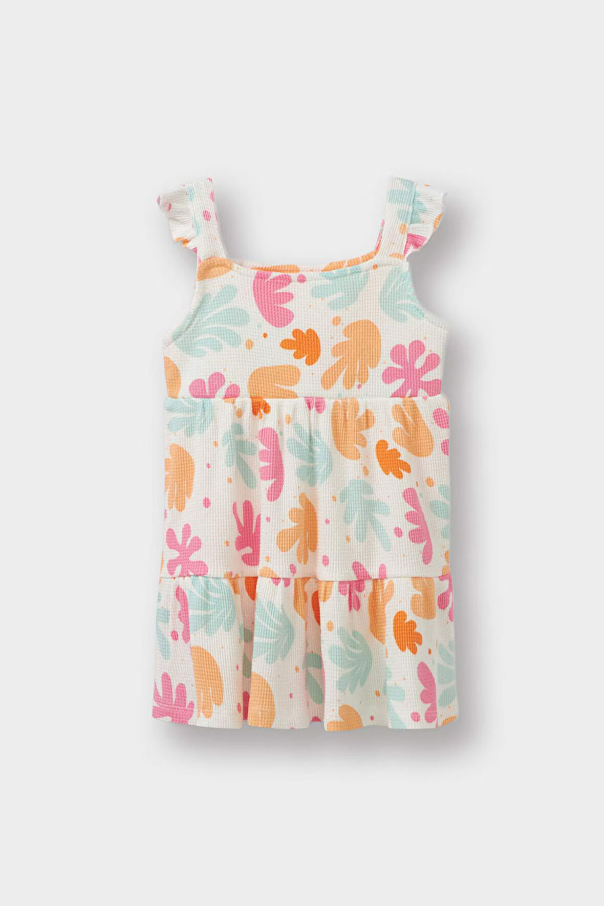 DeFacto Kız Bebek Çiçekli Askılı Waffle Yazlık Elbise C9620A525SMER105