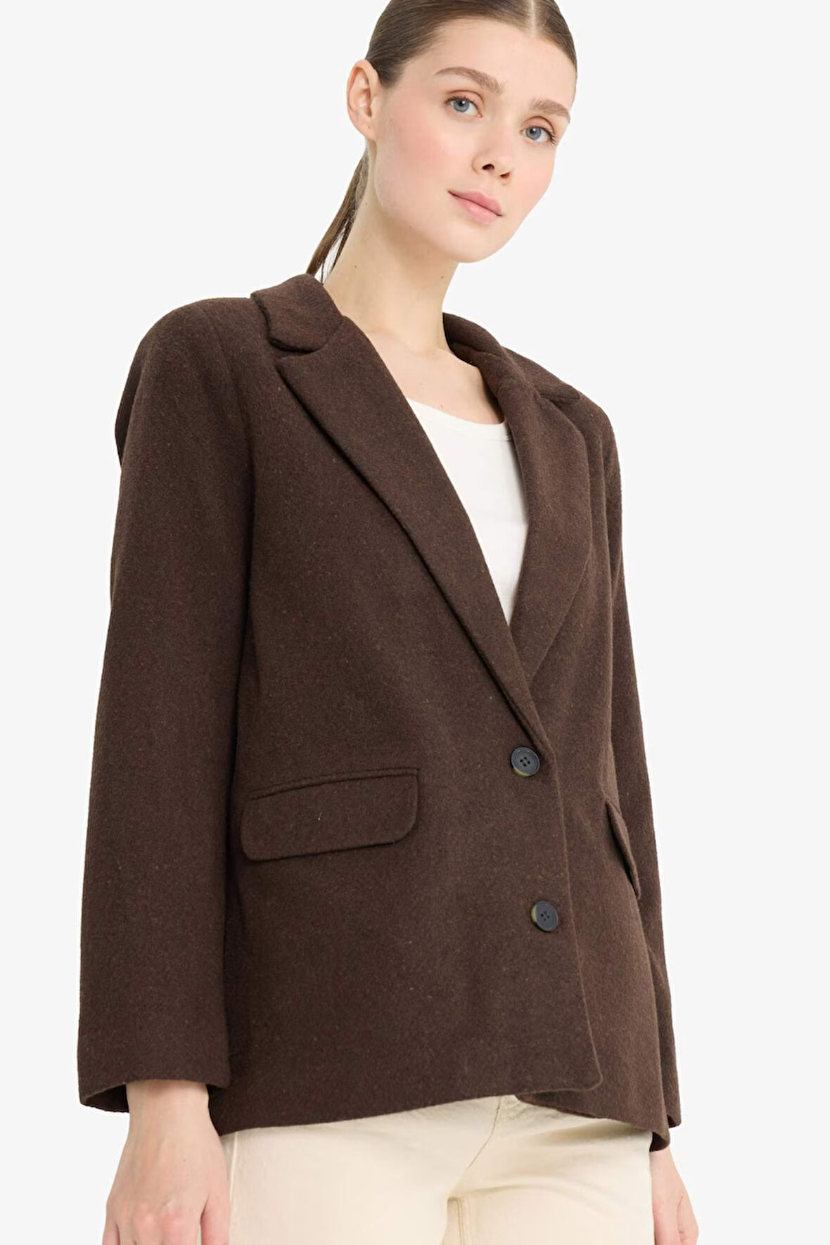Regular Fit Flanel Blazer Ceket