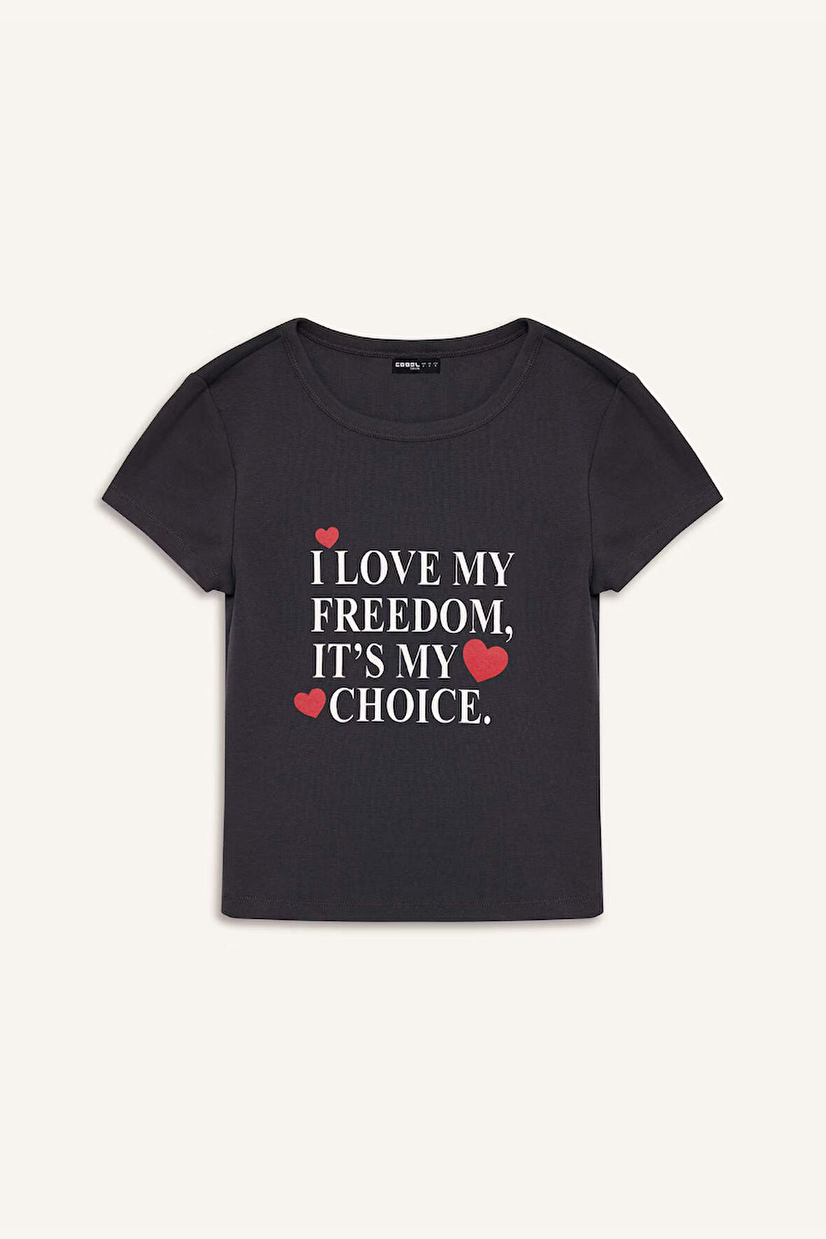 DeFacto Coool Fitted Bisiklet Yaka Baskılı Ribana Kısa Kollu Tişört E7986AX25SPAR104