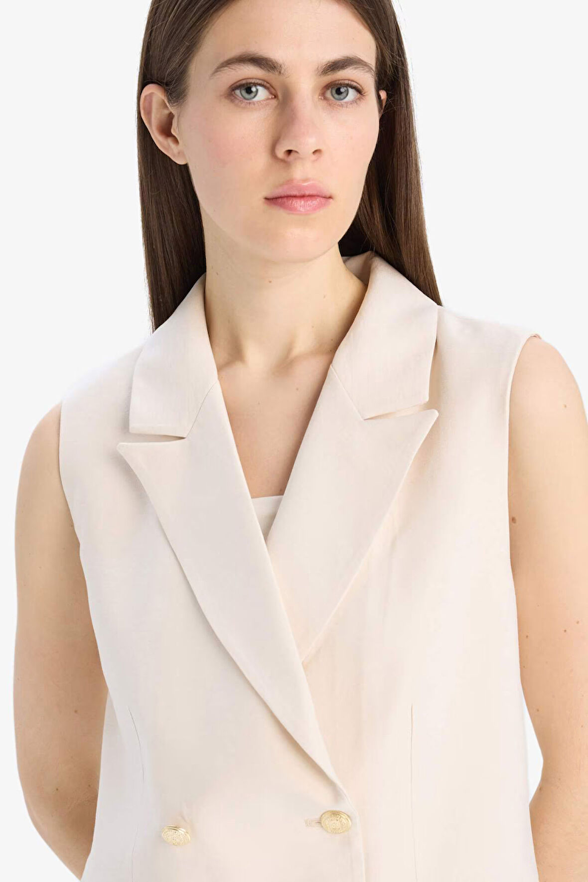 Regular Fit Ceket Yaka Tensel  Blazer Yelek