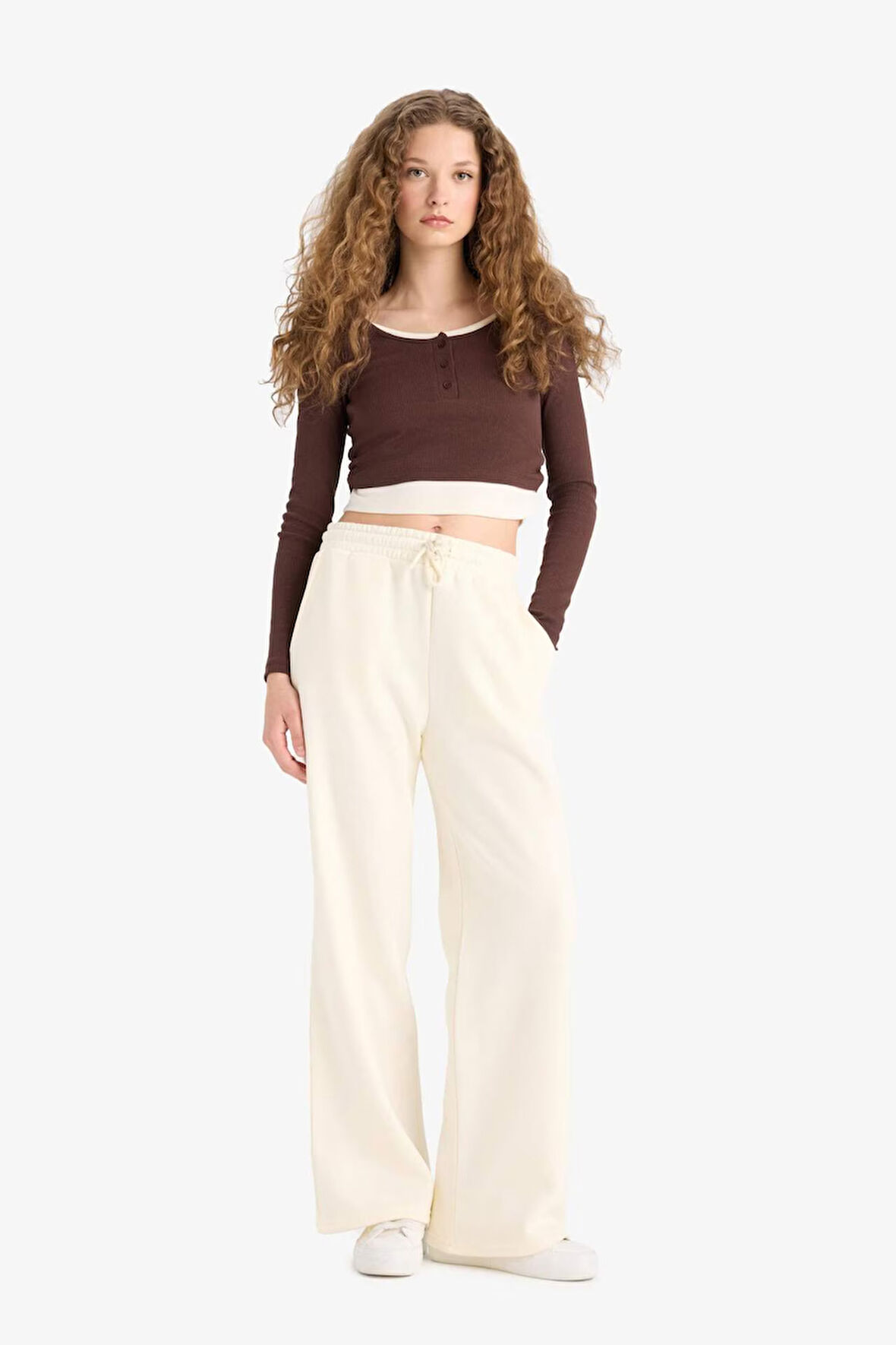 Straight Fit Beli Bağcıklı Cepli Düz Paça Eşofman Altı