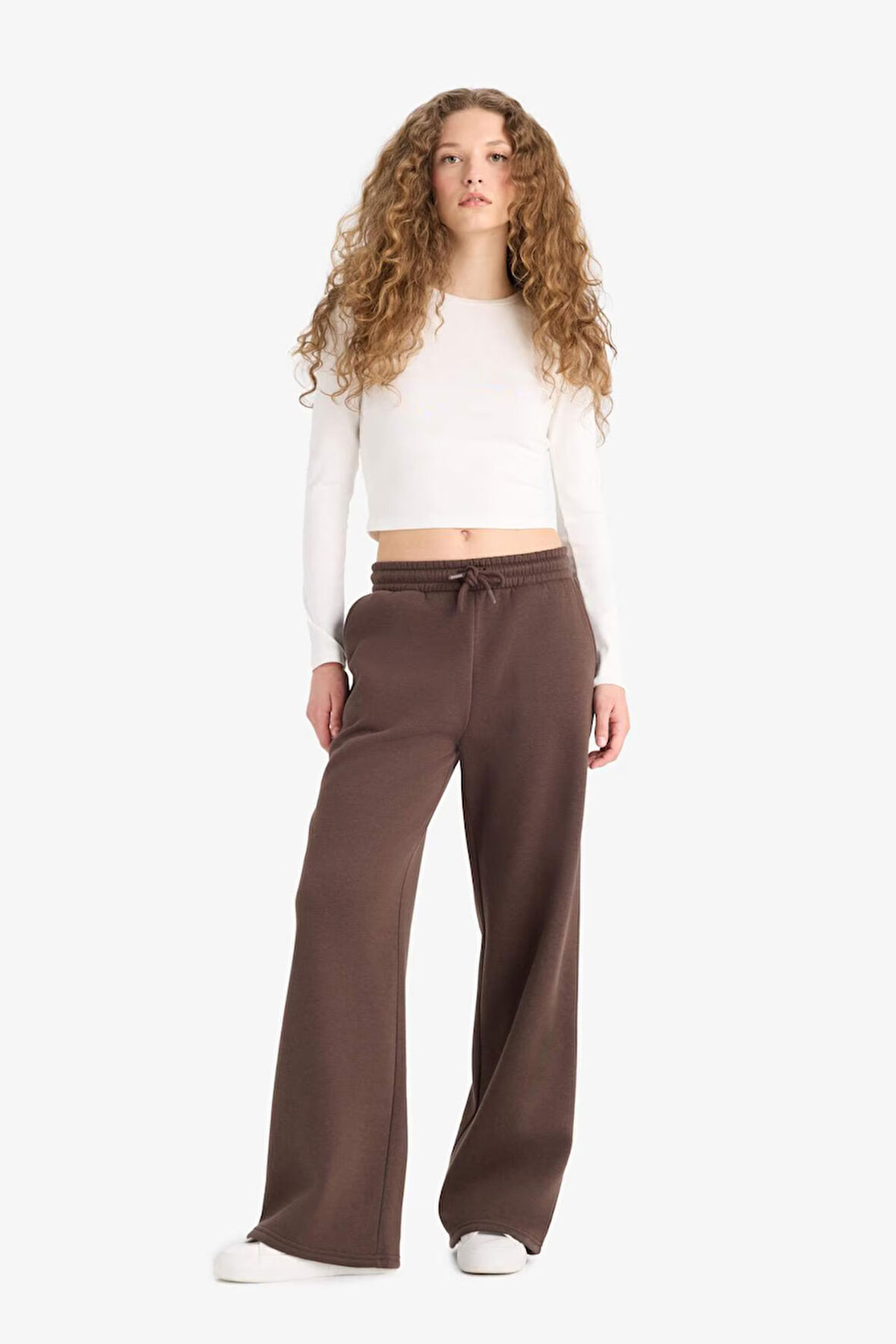 Straight Fit Beli Bağcıklı Cepli Düz Paça Eşofman Altı