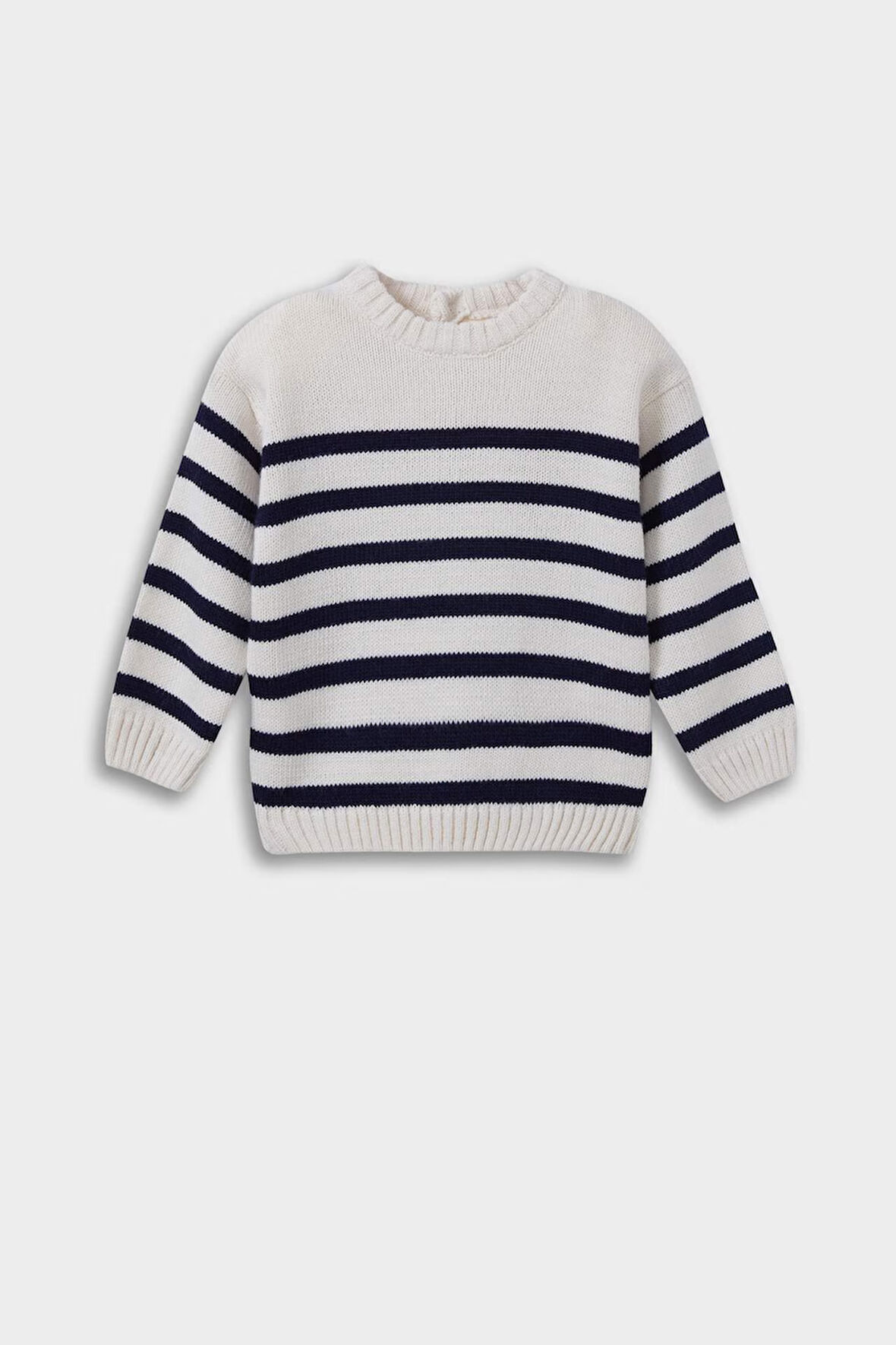 Erkek Bebek Bisiklet Yaka Çizgili Kazak