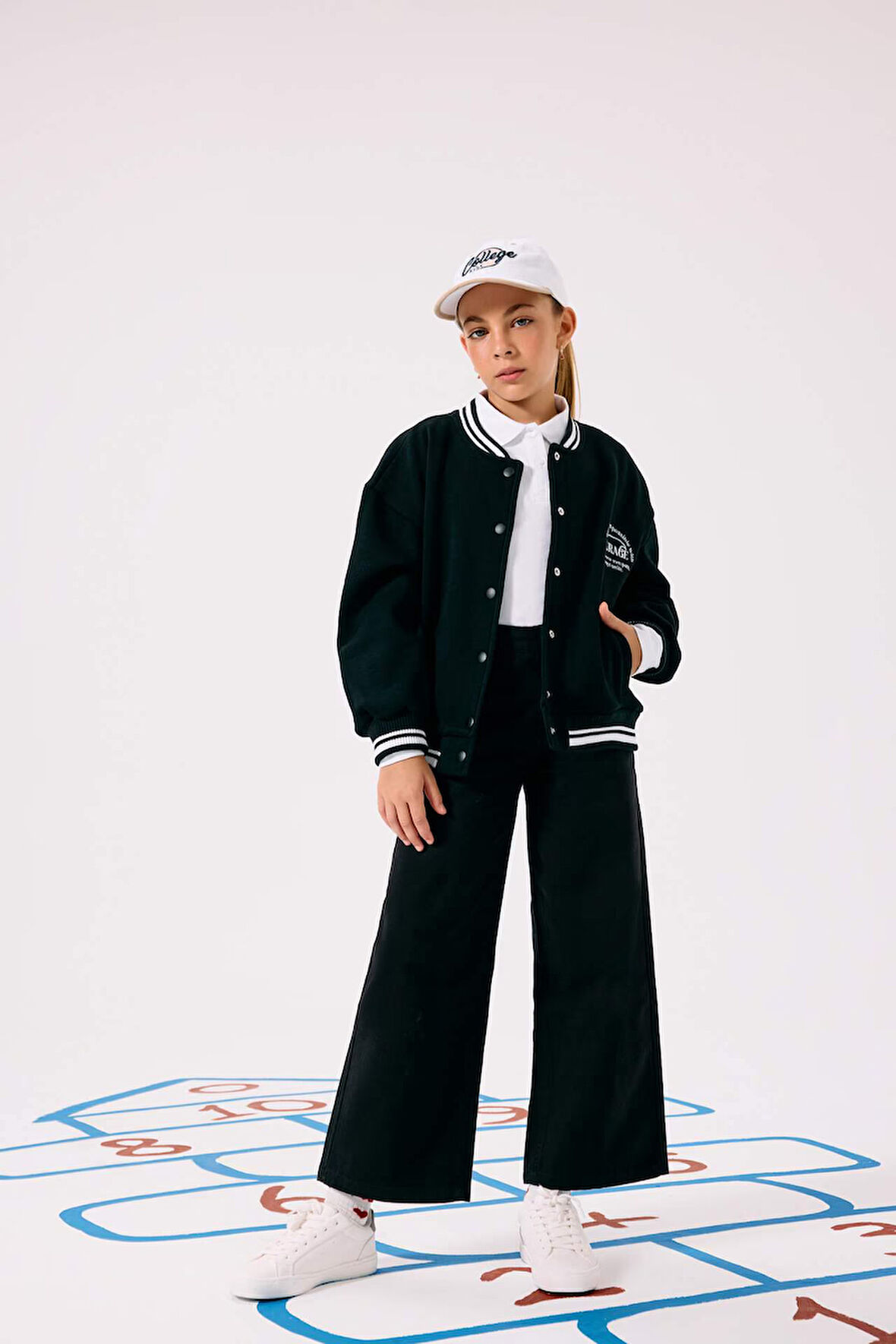 Kız Çocuk Wide Leg Geniş Paça Pamuklu Okul Pantolonu