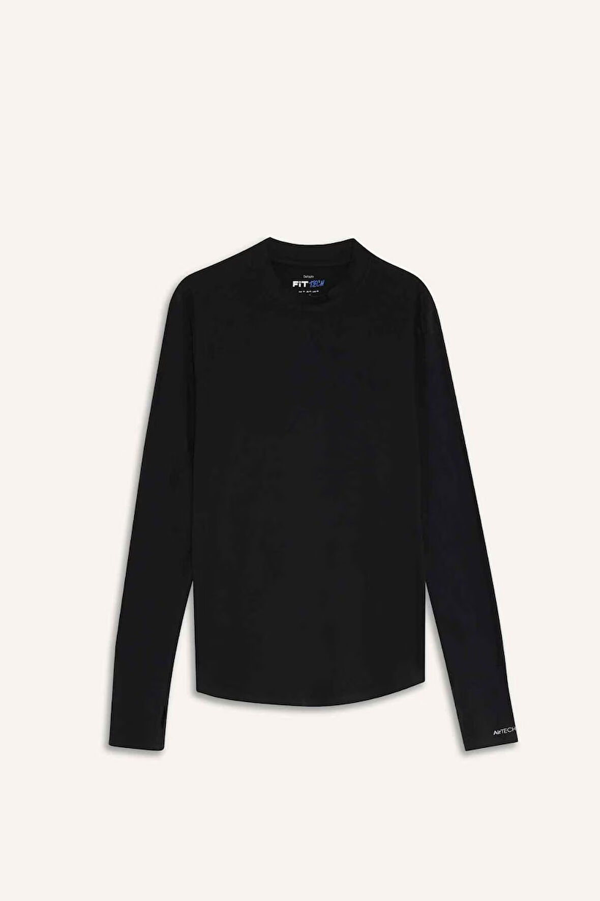 DeFactoFit Slim Fit Dar Kesim Dik Yaka Sporcu Uzun Kollu Body