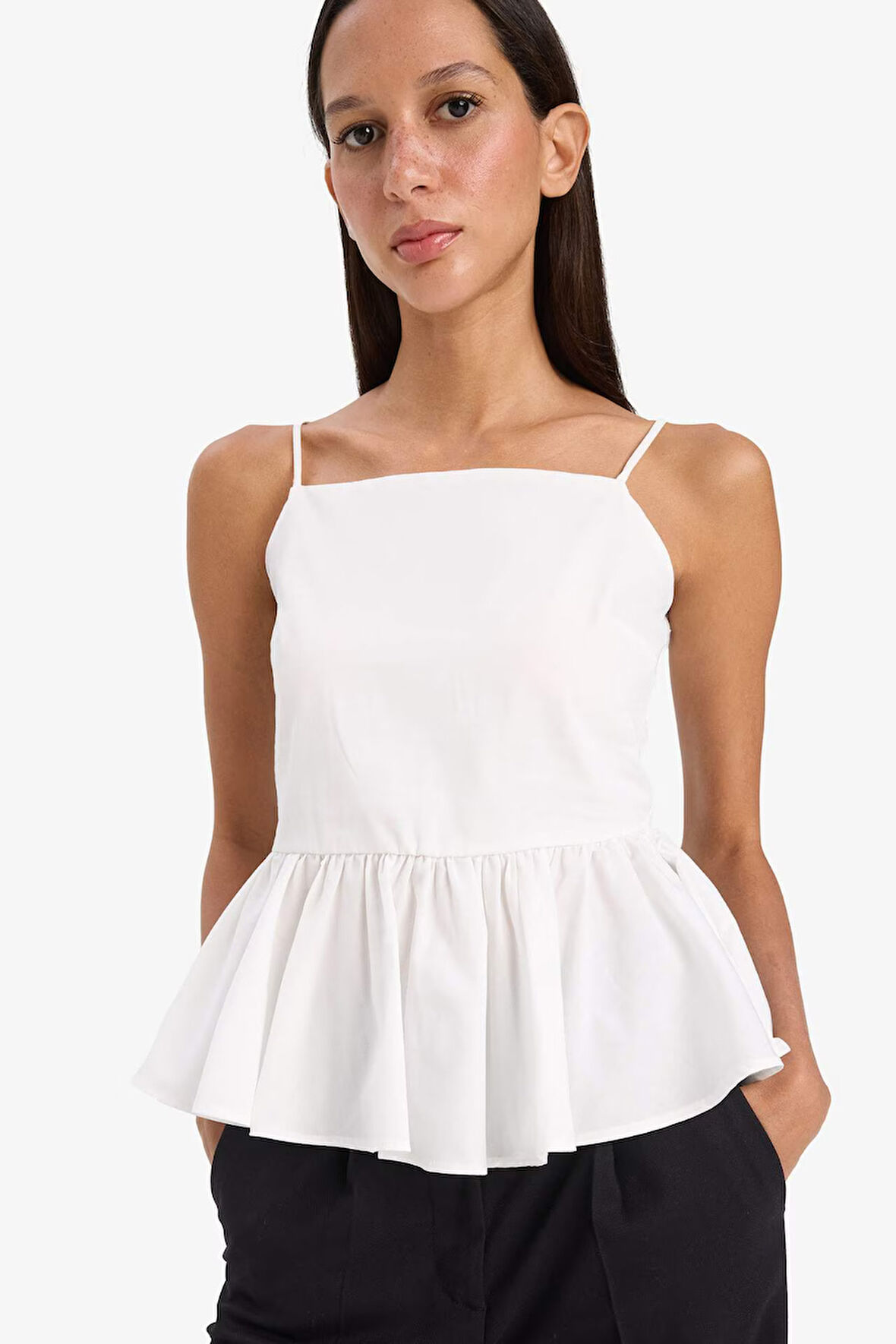 Fitted Poplin Kolsuz Bluz