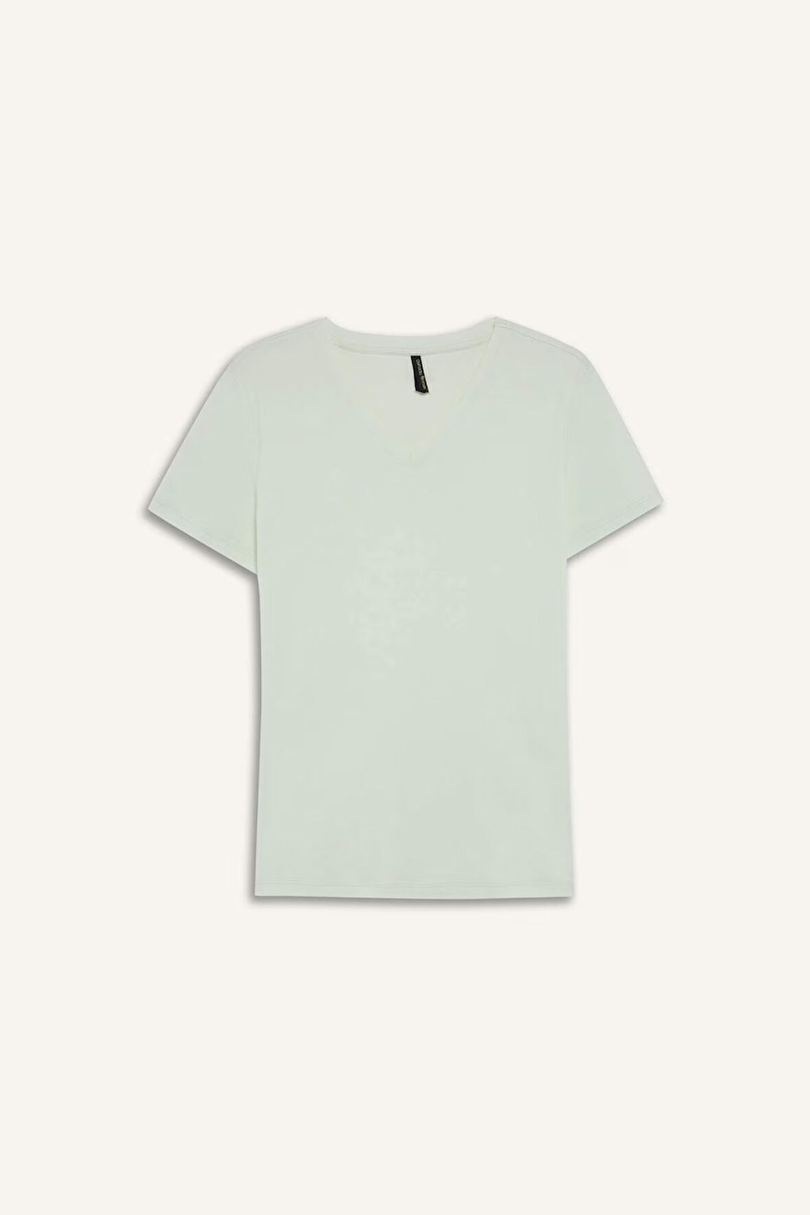 Slim Fit Dar Kesim V Yaka Basic Düz Ribana Kısa Kollu Tişört