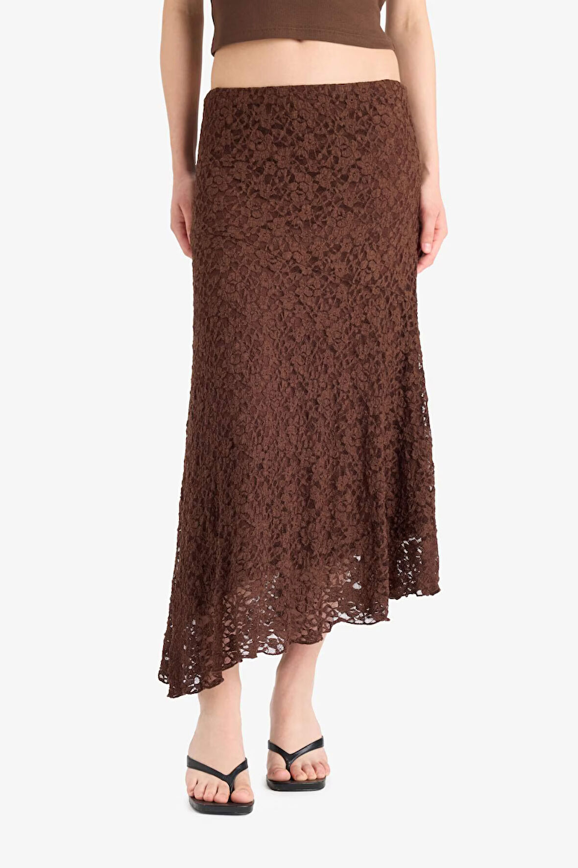 DeFacto Asimetrik Normal Bel Dantel Maxi Etek E4812AX25SPBN341