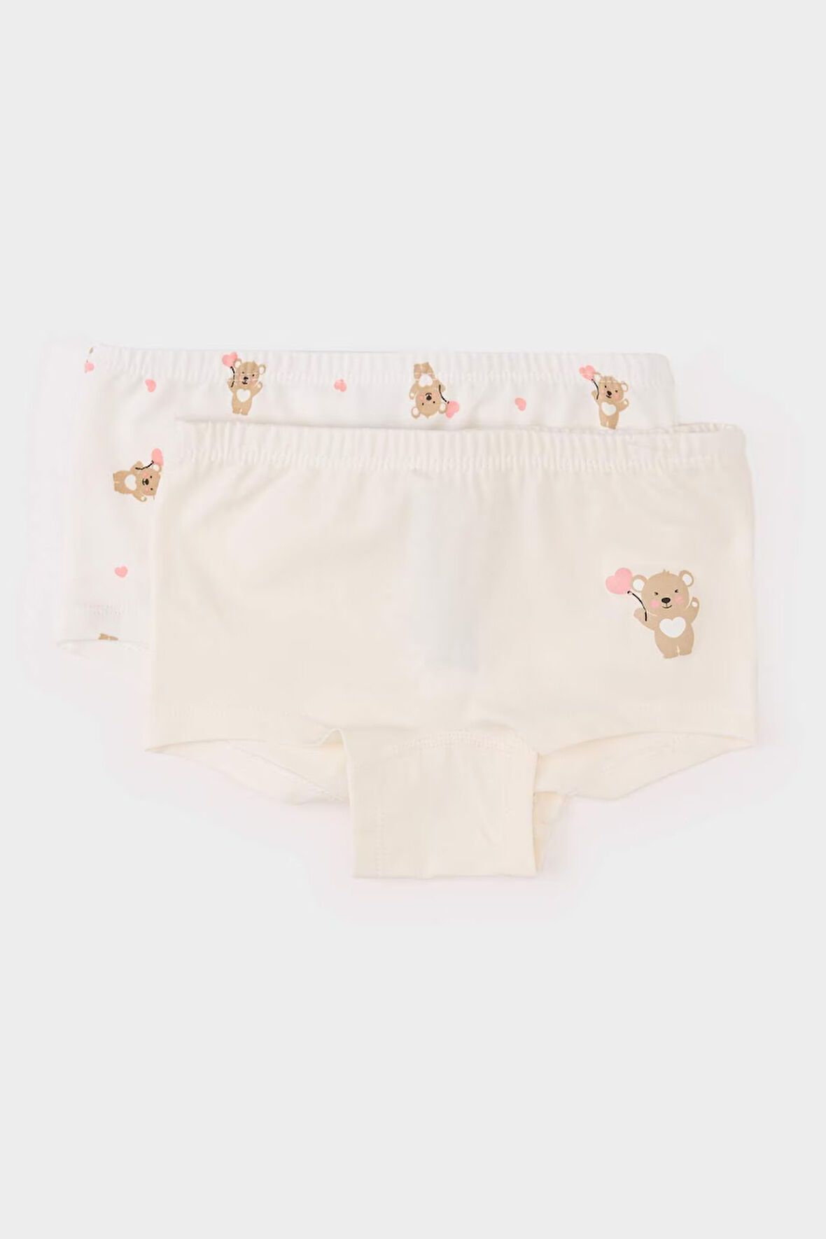 Kız Çocuk Desenli 2'li Boxer