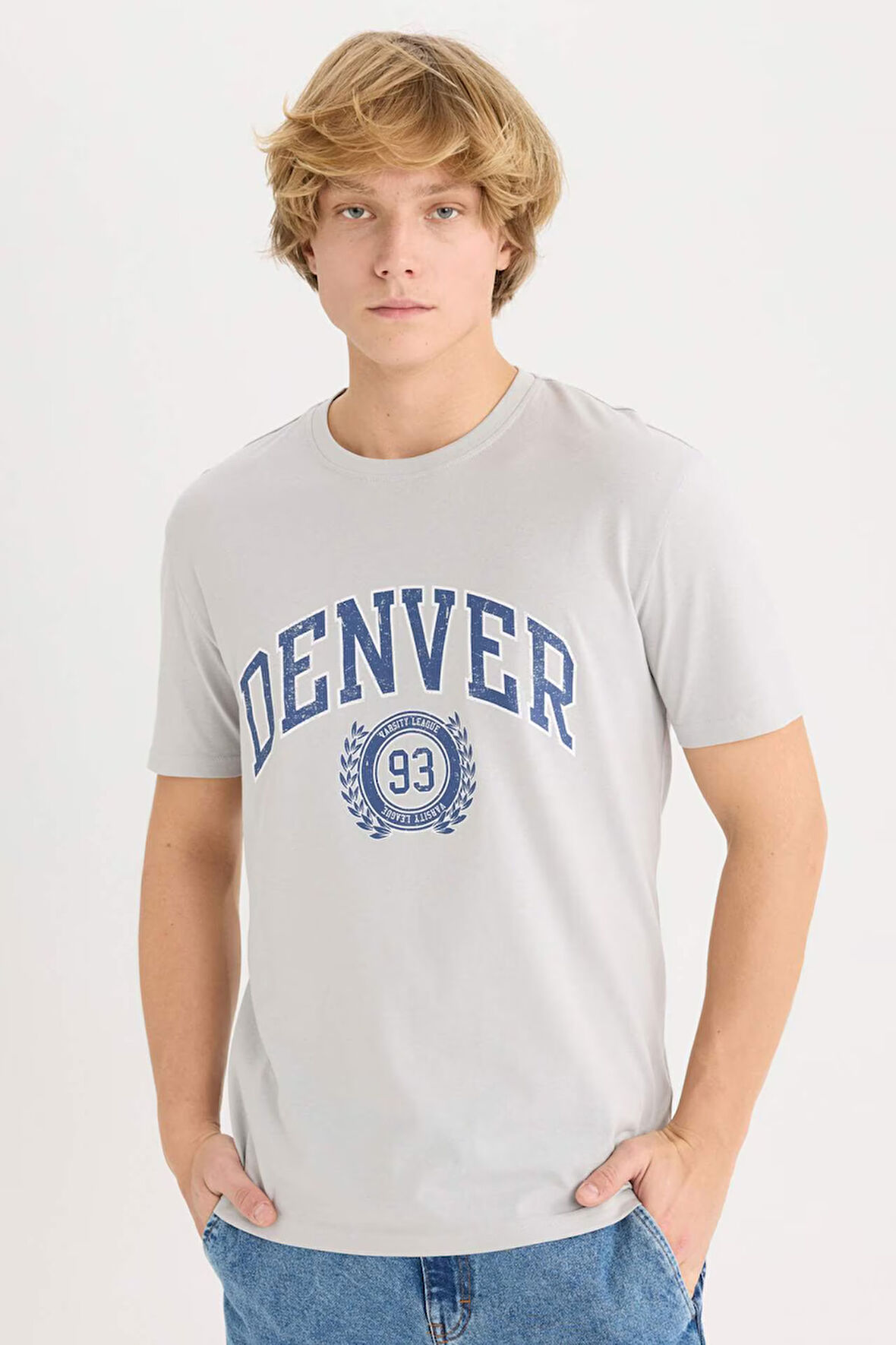 DeFacto %100 Pamuk Regular Fit Bisiklet Yaka Baskılı Kısa Kollu Tişört D5576AX25SPGR91