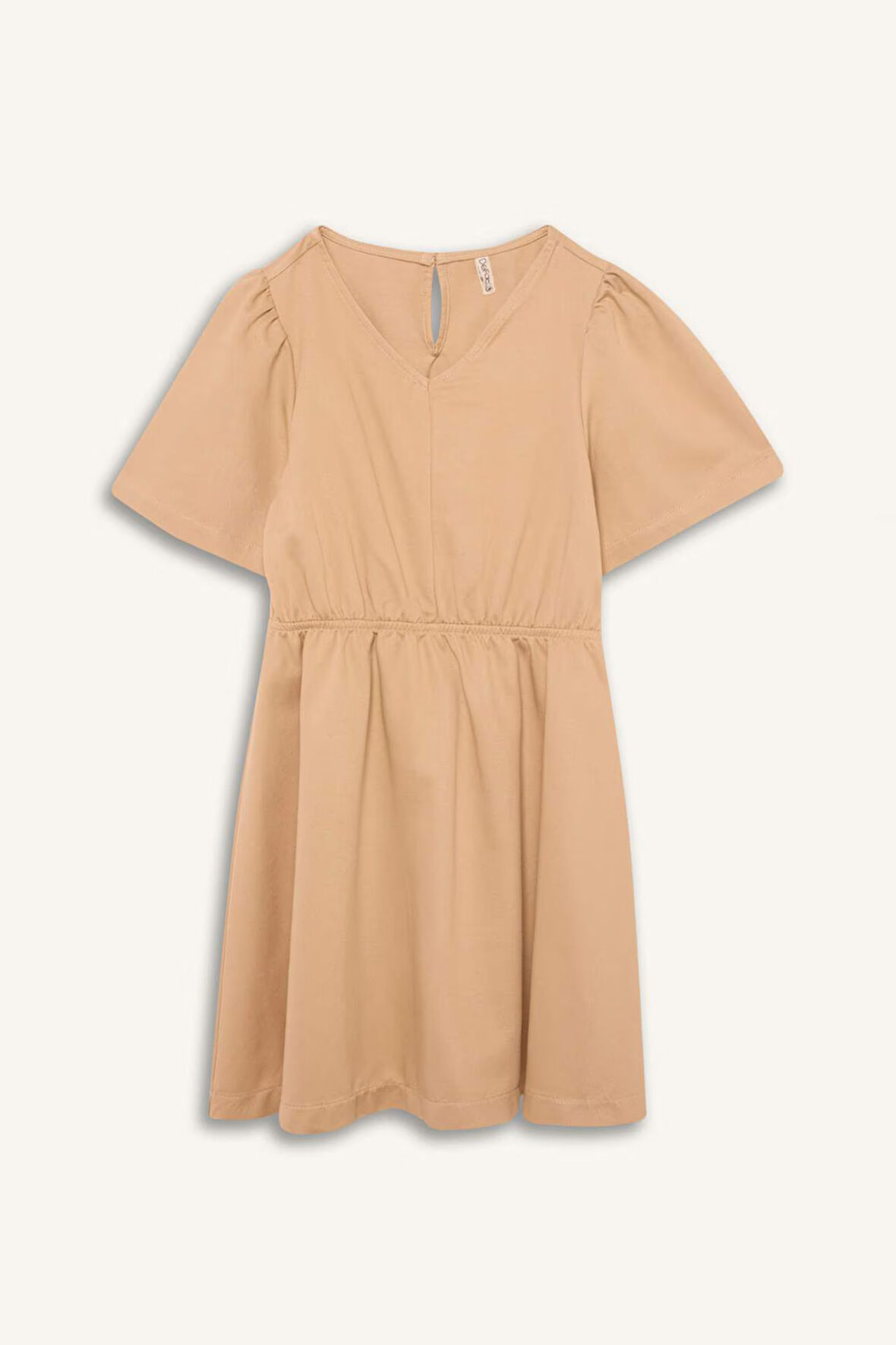 DeFacto Kız Çocuk Standart Fit V Yaka Gabardin Kısa Kollu Elbise E2645A825SMBG388