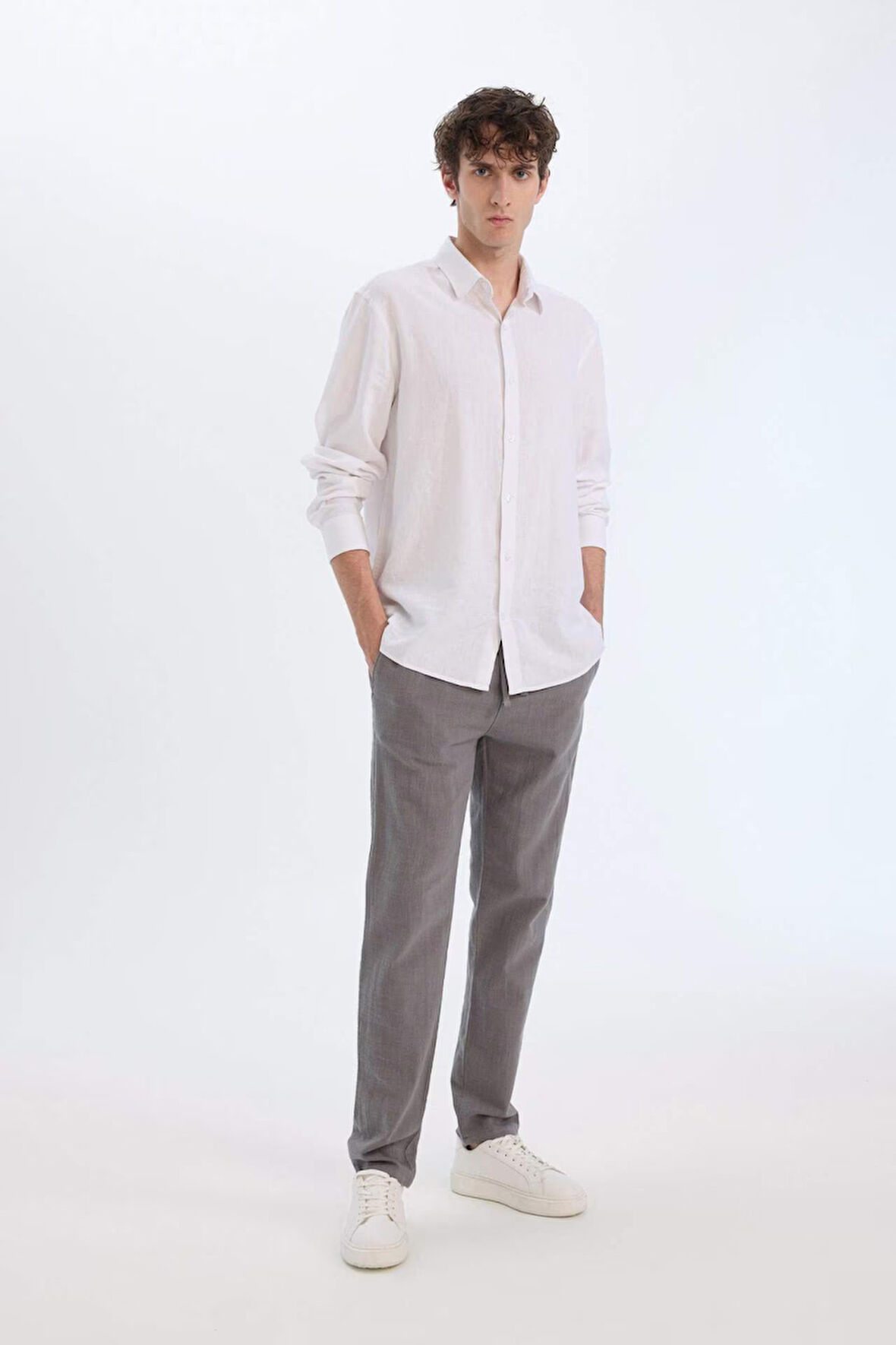 DeFacto %100 Pamuk Relax Fit Rahat Kesim Yazlık Müslin Kısa Paça Pamuklu Jogger Pantolon D6260AX25SPGR308