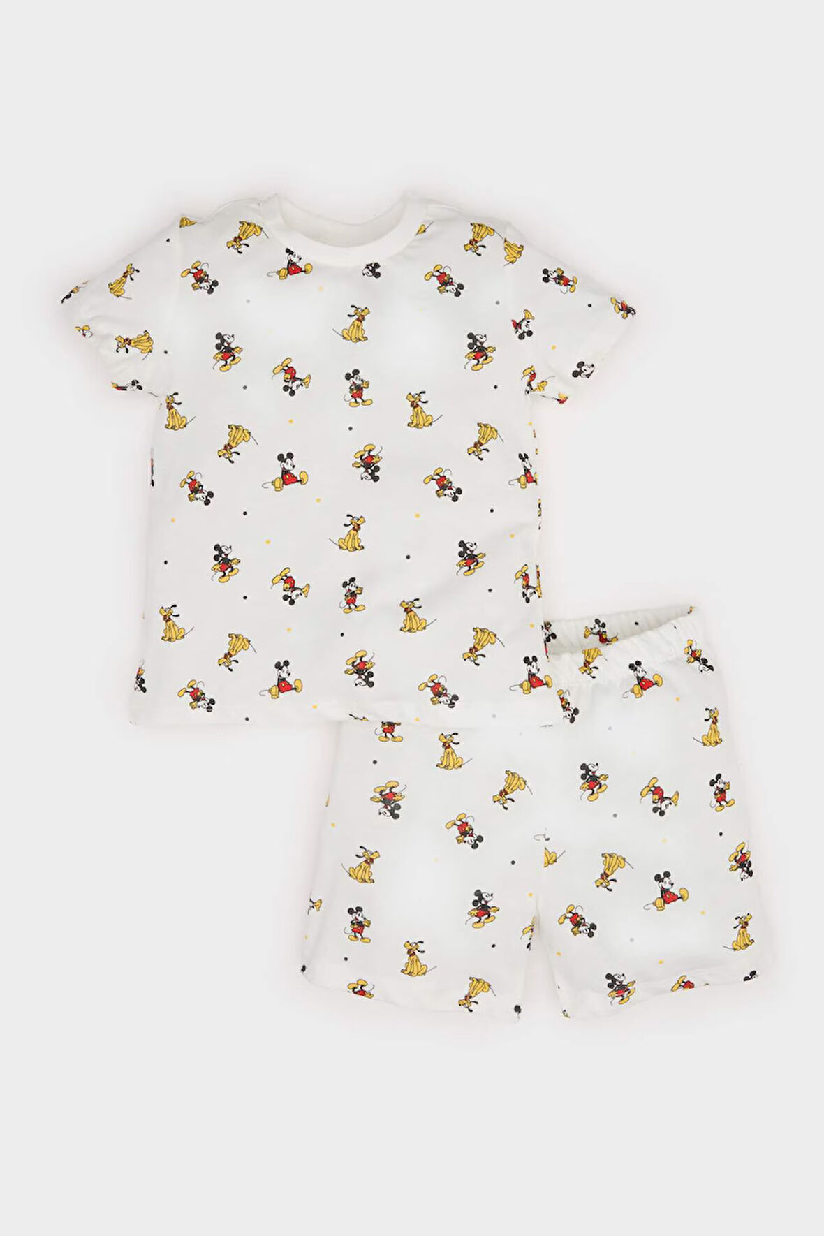 Erkek Bebek Disney Mickey & Minnie Kısa Kollu Penye 2'li Pijama Takımı