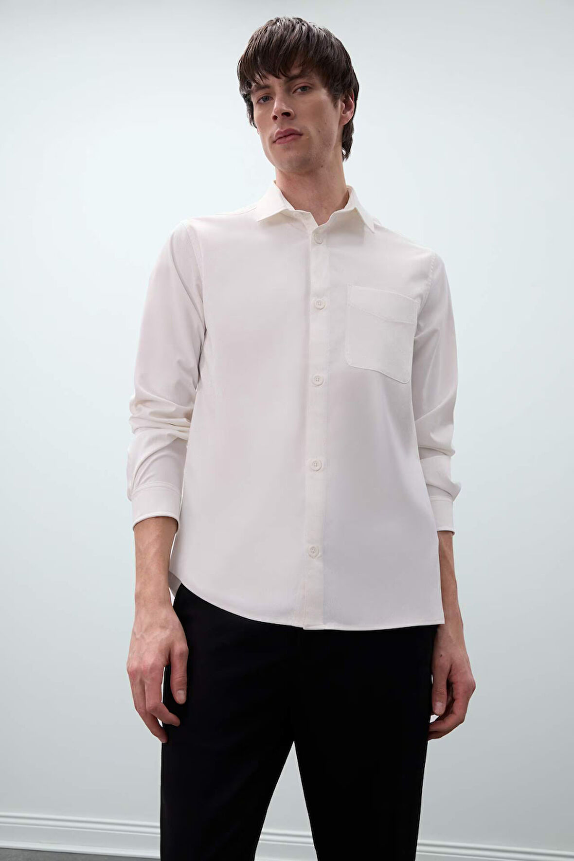 Regular Fit Polo Yaka Uzun Kollu Gömlek