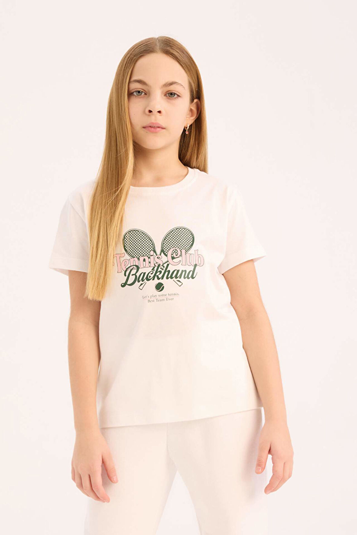 Kız Çocuk Regular Fit Bisiklet Yaka Anime Baskılı Kısa Kollu Tişört