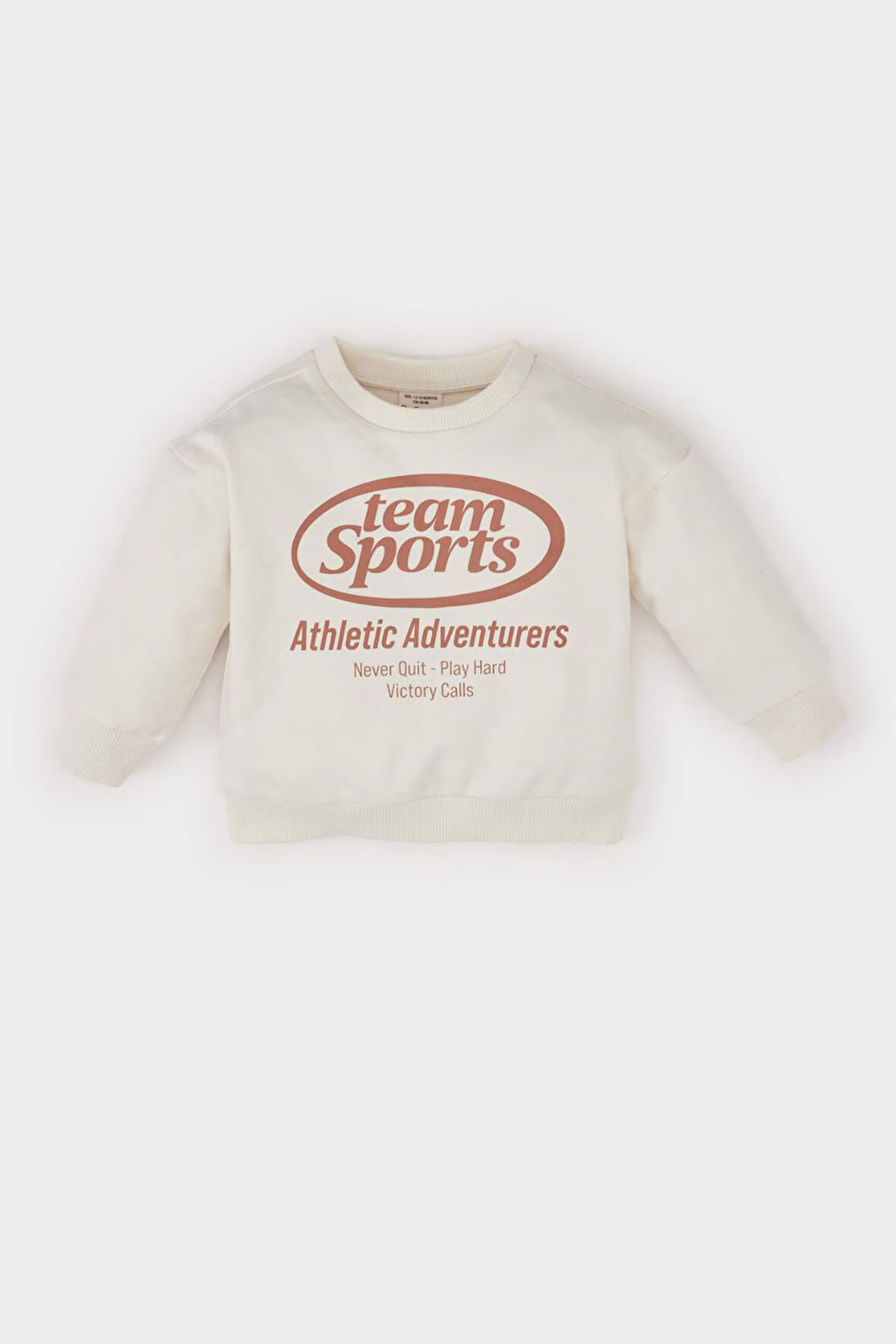 Erkek Bebek Bisiklet Yaka Baskılı Sweatshirt