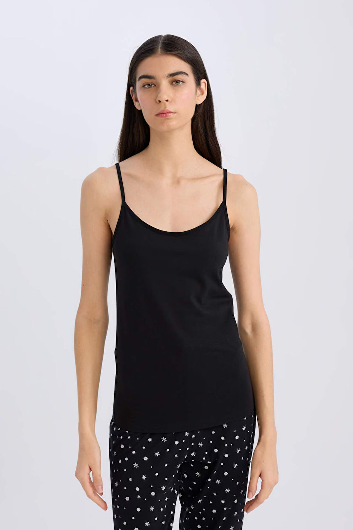 DeFacto Pamuklu İnce Askılı Siyah İç Atlet-Fall in Love M6858AZ25SPBK81