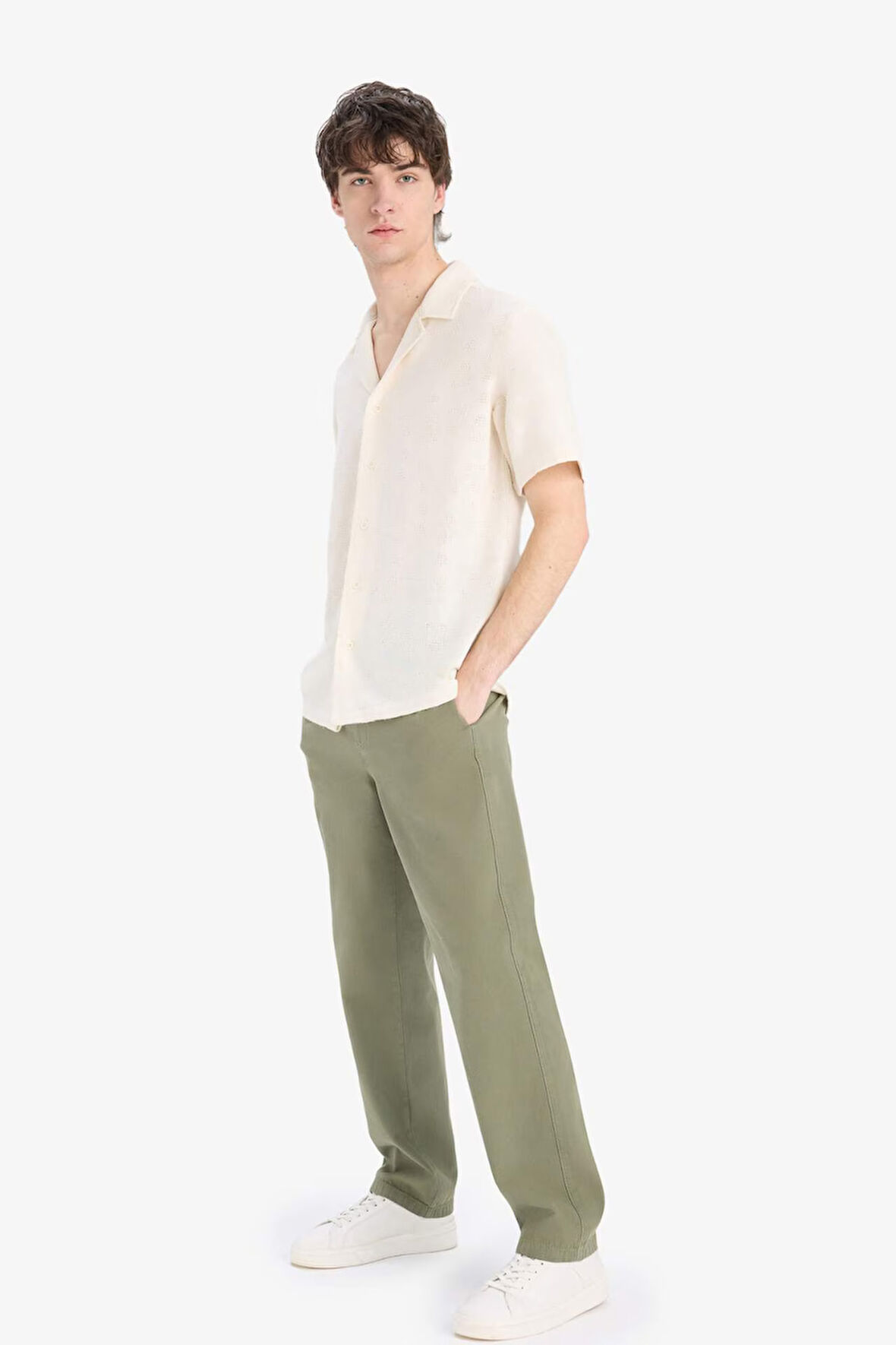 Wide Leg Keten Pantolon