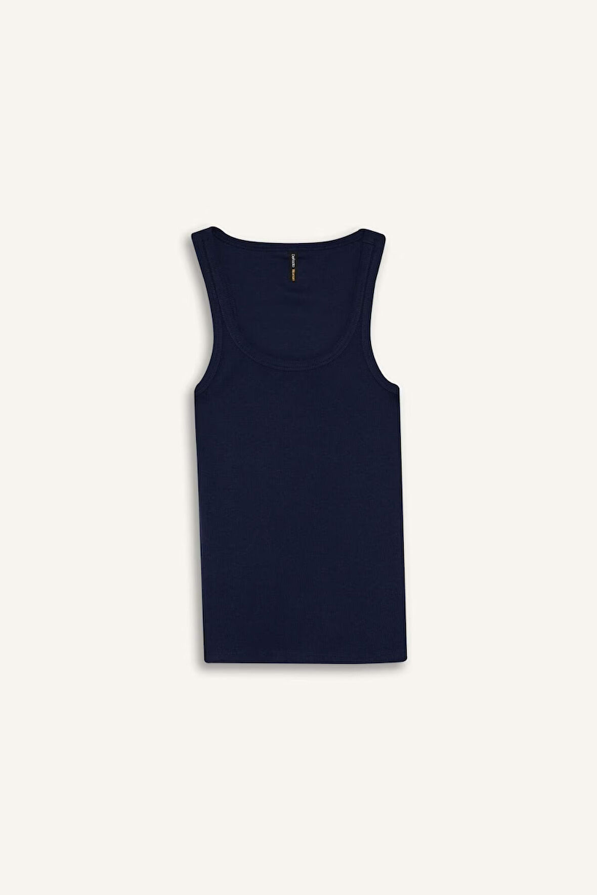 Slim Fit Dar Kesim Basic Düz Yuvarlak Yaka Fitilli Kaşkorse Atlet