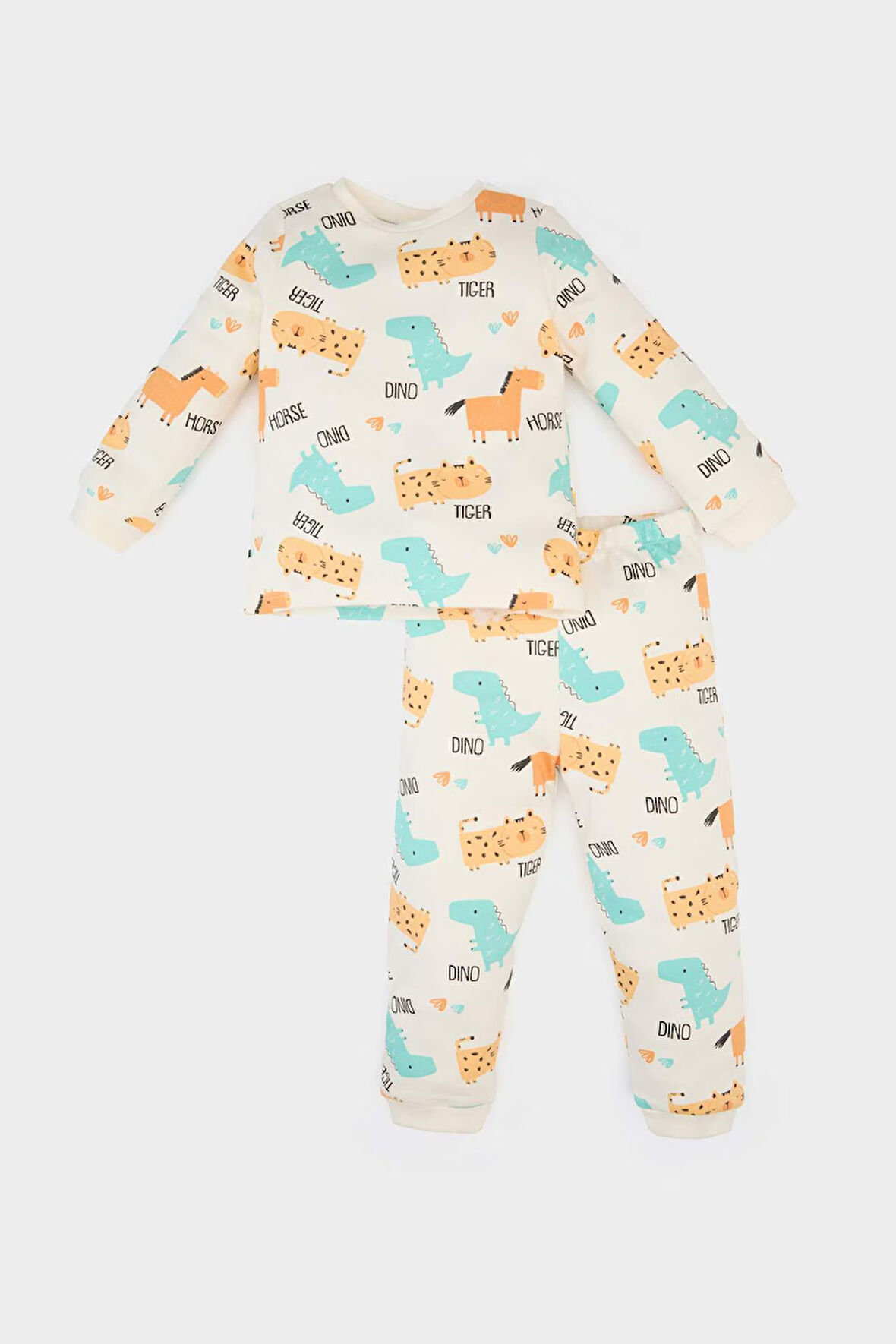 DeFacto Erkek Bebek Pijama Takımı Desenli Uzun Kollu Üst Beli Lastikli Uzun Alt E6940A525SPER98