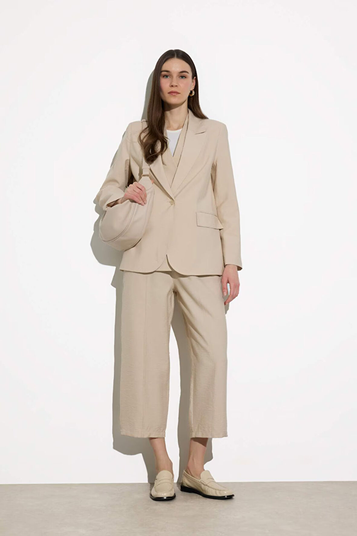 Esnek Belli Basic Düz Harem Pantolon