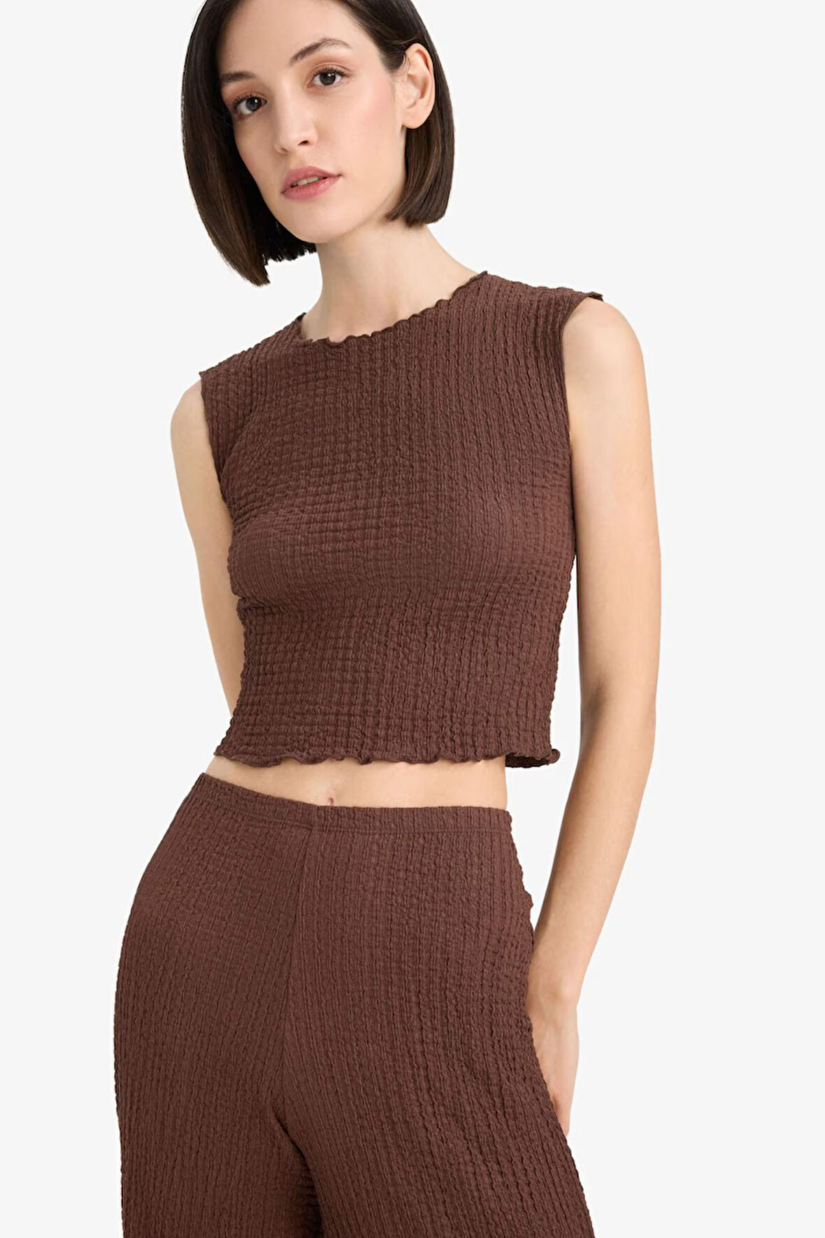 Slim Fit Dar Kesim Bisiklet Yaka Bürümcük Atlet