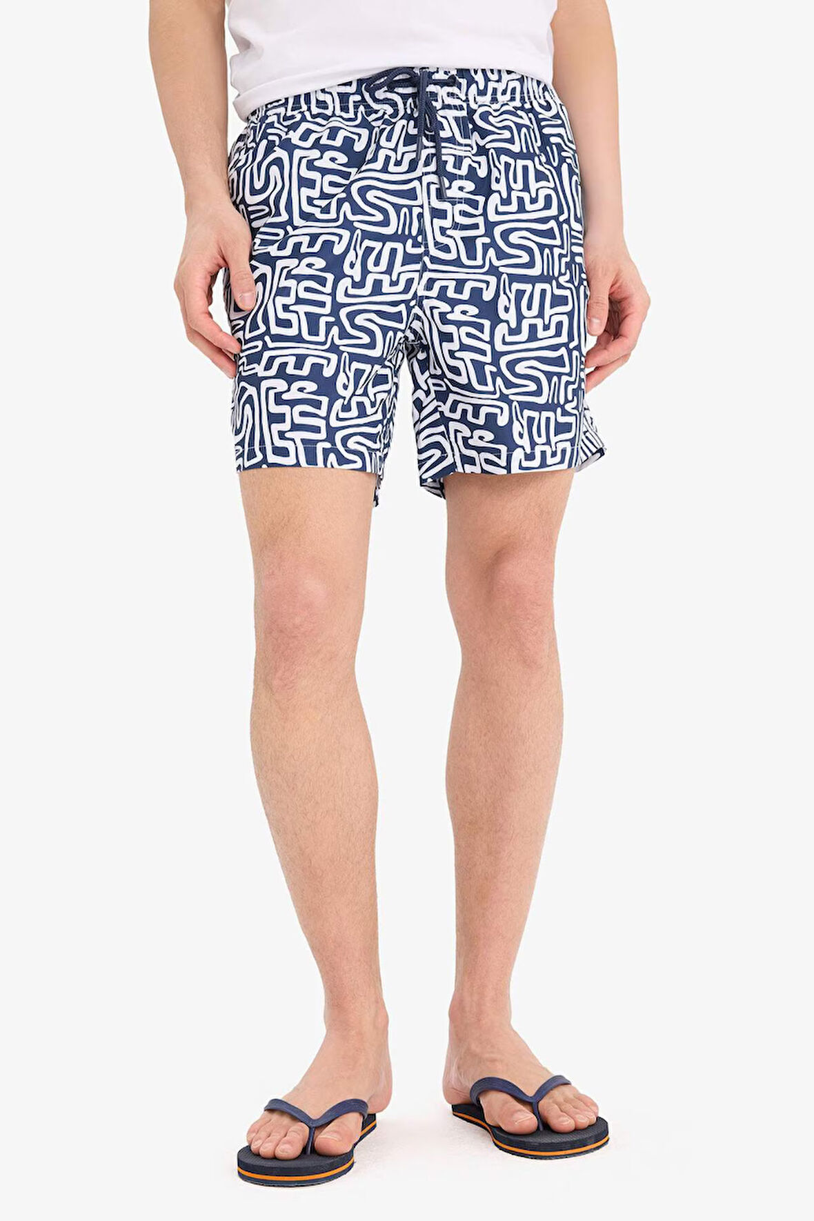 DeFacto Desenli File Astarlı Kısa Boy Deniz Şortu A7376AX25HSNV256