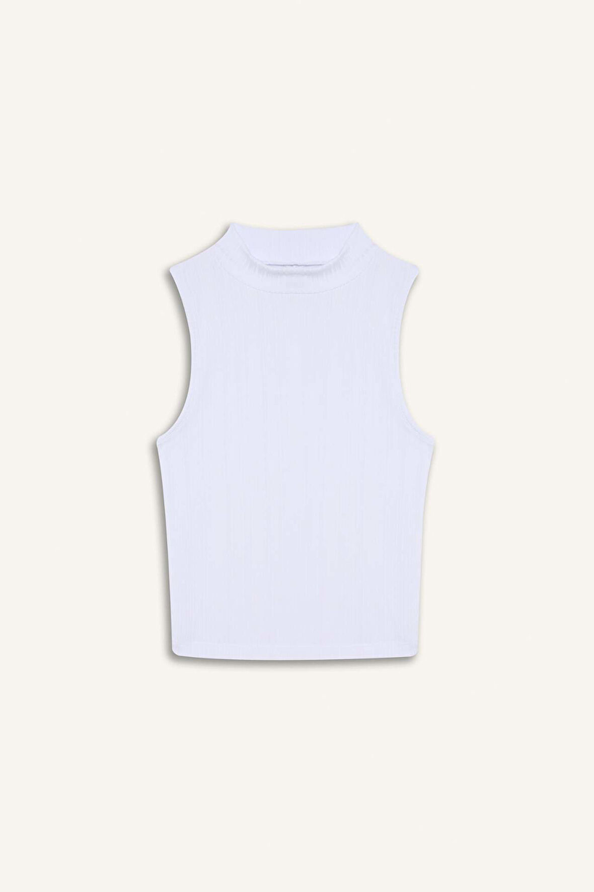 DeFacto Slim Fit Dar Kesim Yarım Balıkçı Yaka Fitilli Kaşkorse Byeaz Atlet C7703AX25SPWT34