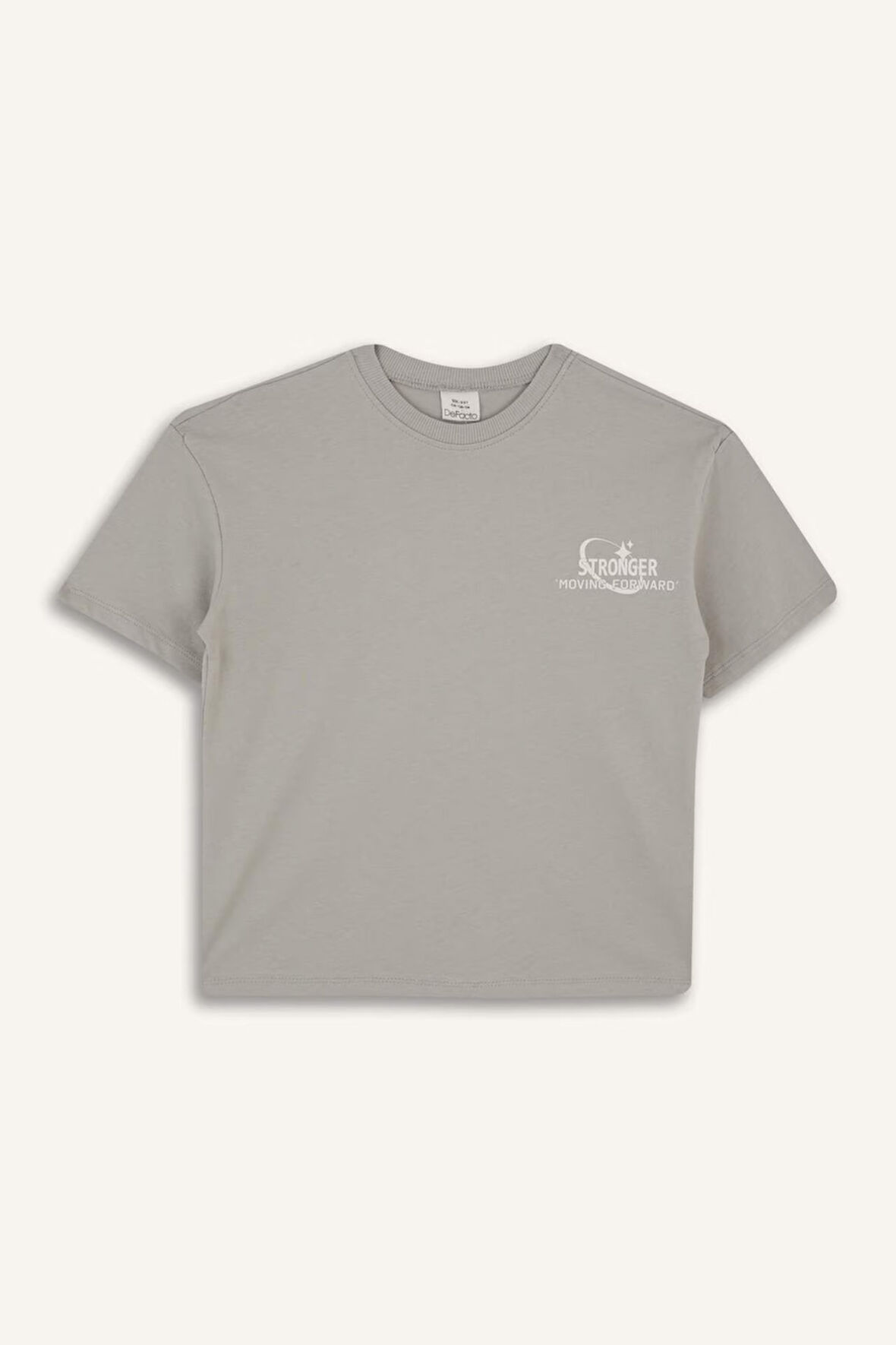 Kız Çocuk Oversize Geniş Kalıp Bisiklet Yaka Slogan Baskılı Kısa Kollu Tişört