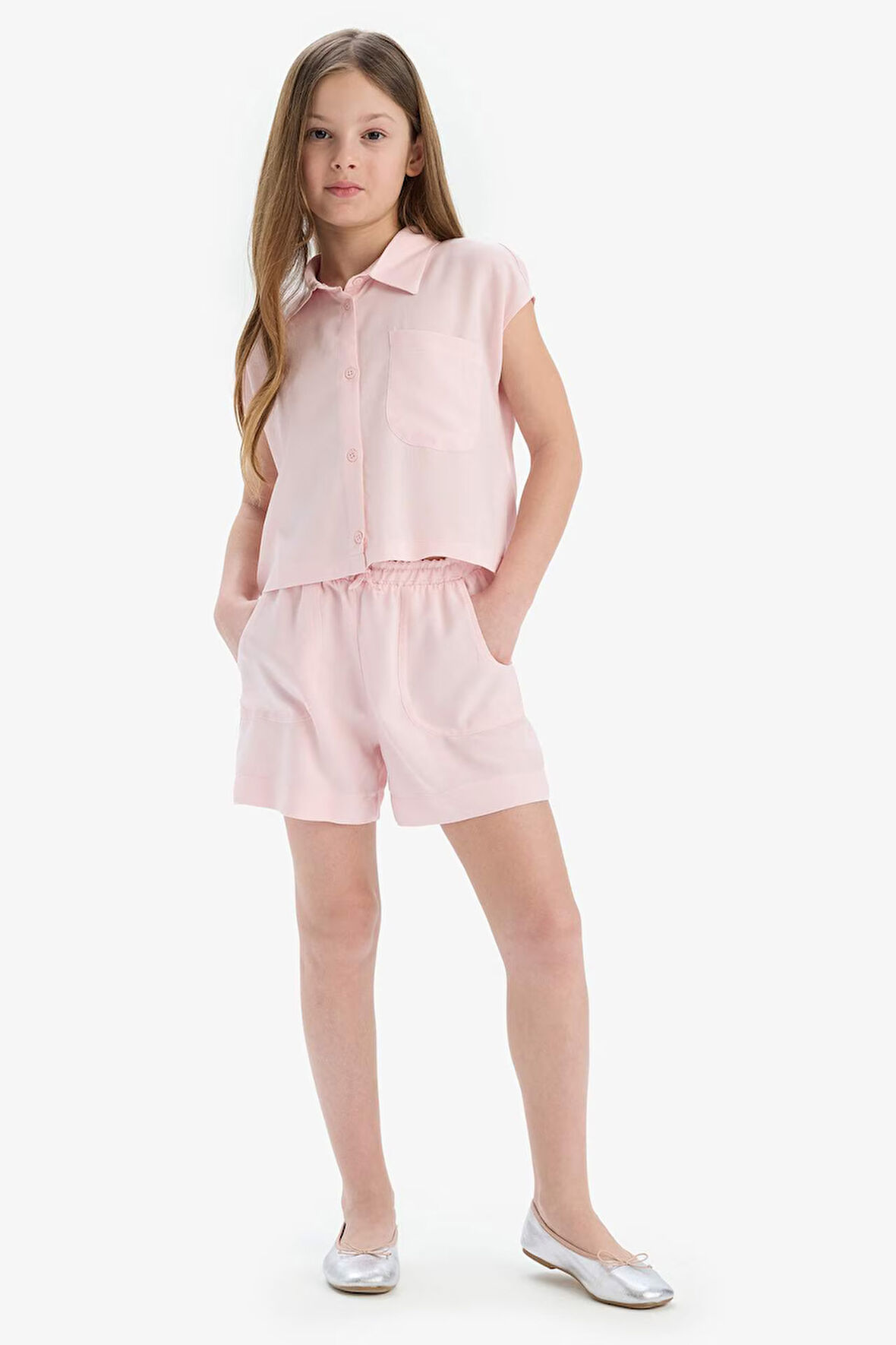 DeFacto Kız Çocuk Beli Lastikli Viskon Şort D7616A825HSPN638