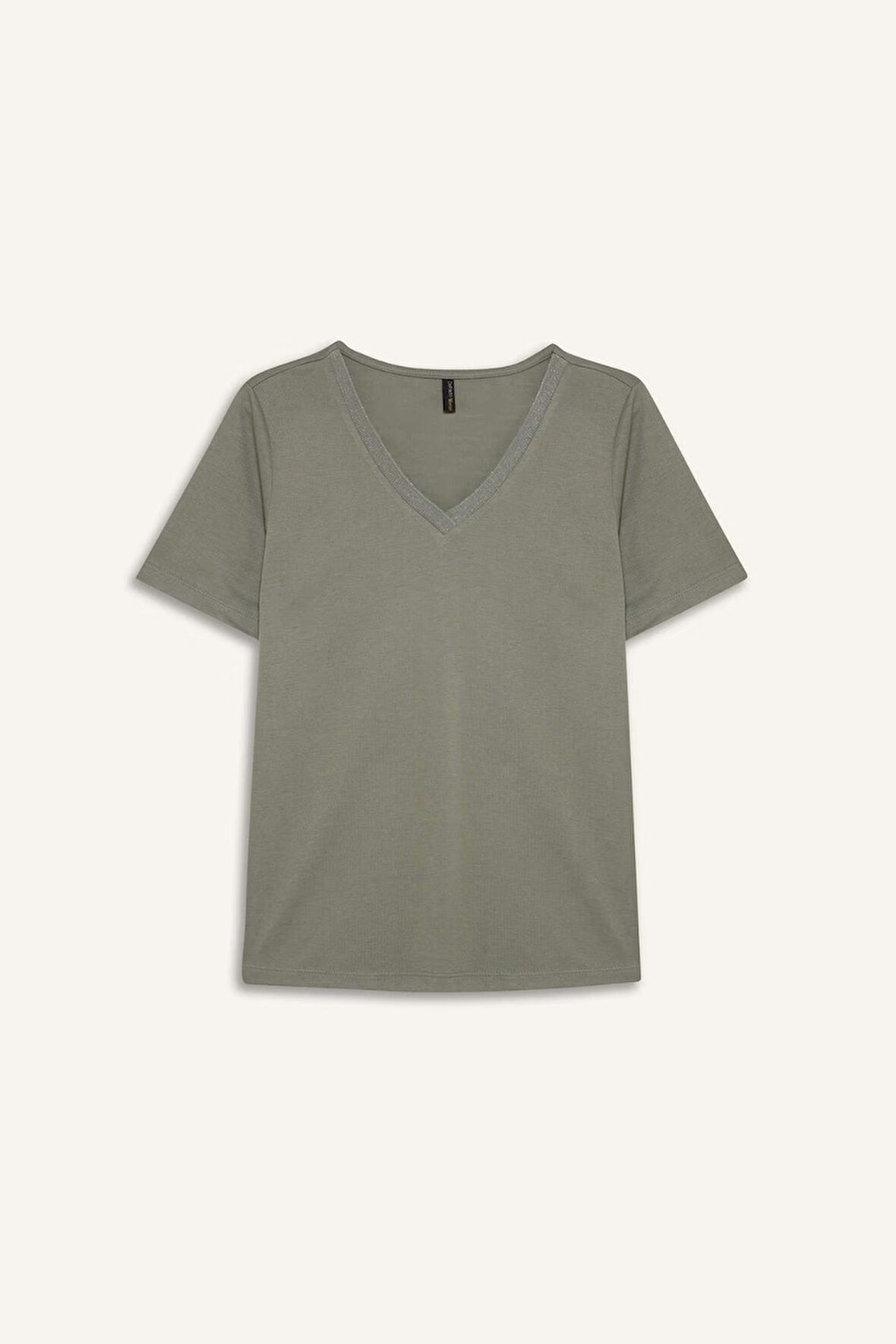Regular Fit V Yaka Basic Düz Kısa Kollu Tişört