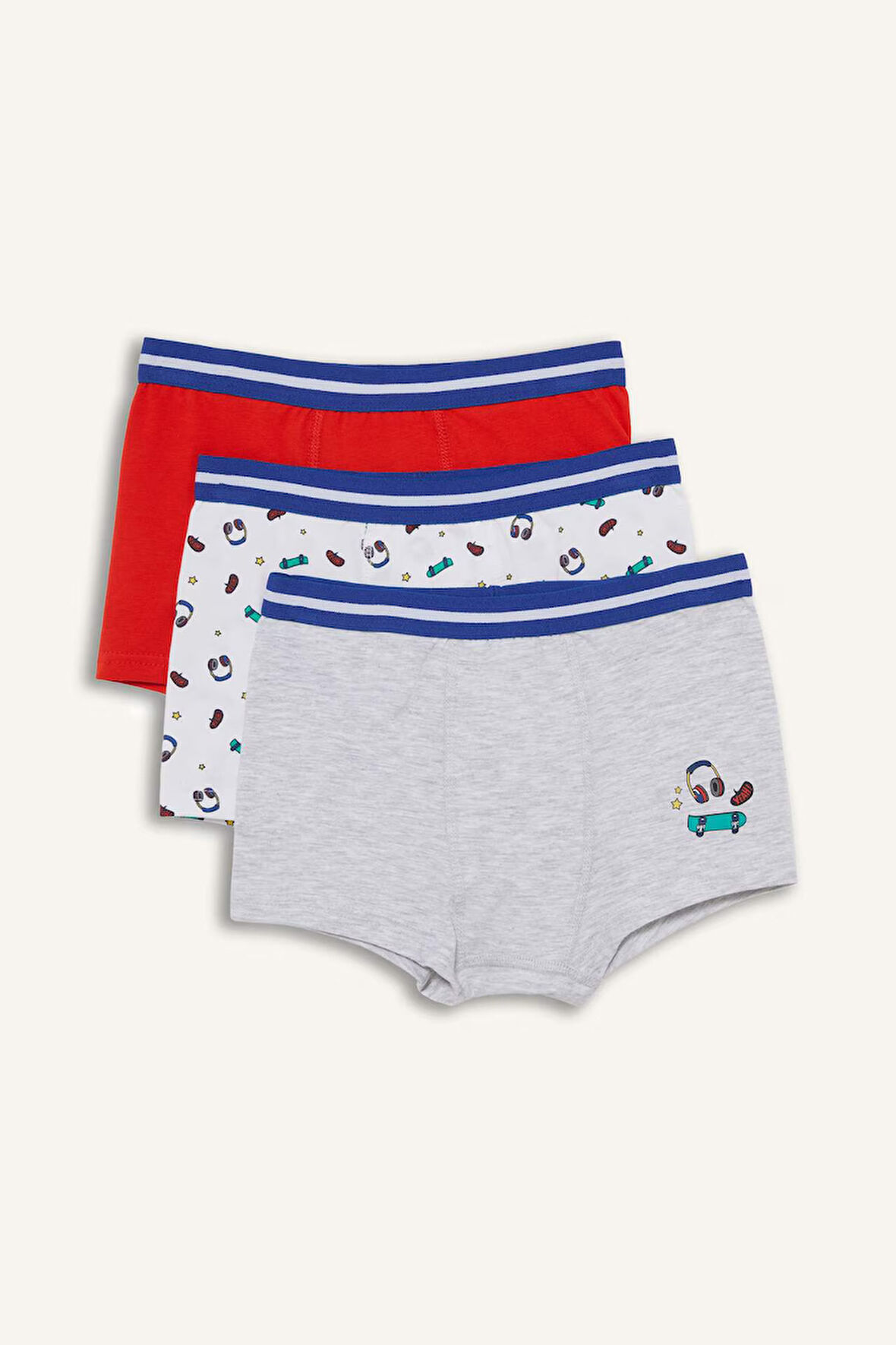 DeFacto Erkek Çocuk Desenli 3'lü Boxer E6878A825SPRD56