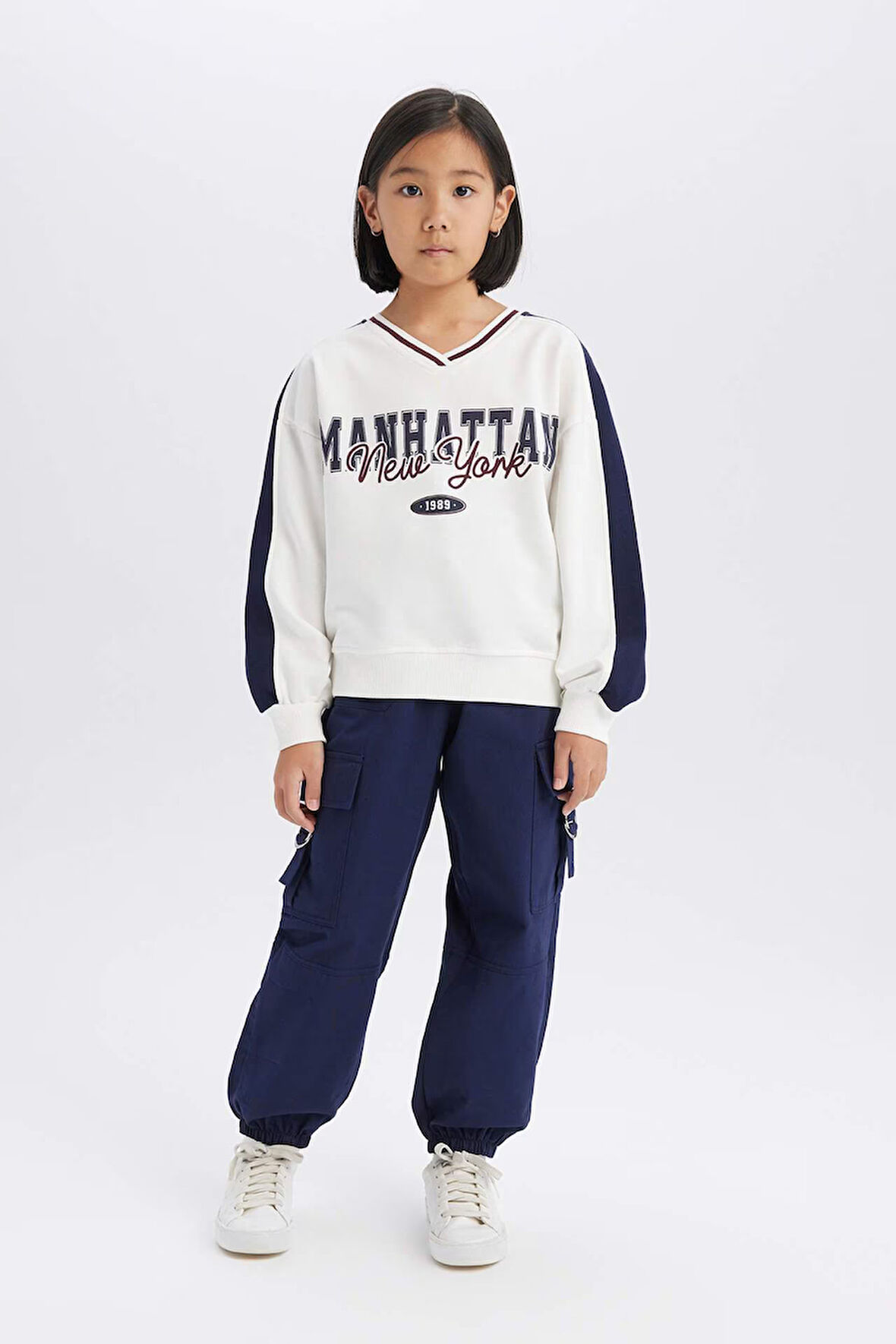 DeFacto Kız Çocuk Paraşüt Kargo Jogger Paça Pamuklu Pantolon D7608A825SPNV251