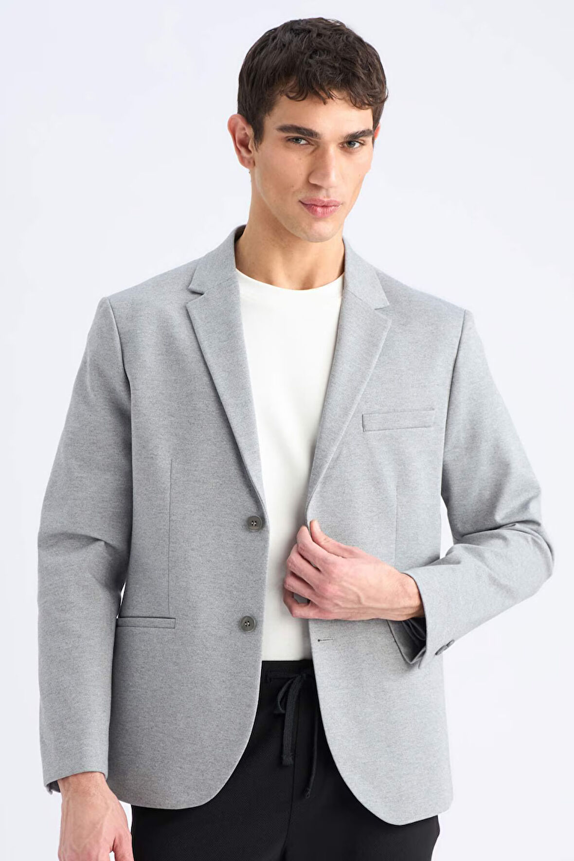 Slim Fit Dar Kesim Astarlı Blazer Ceket