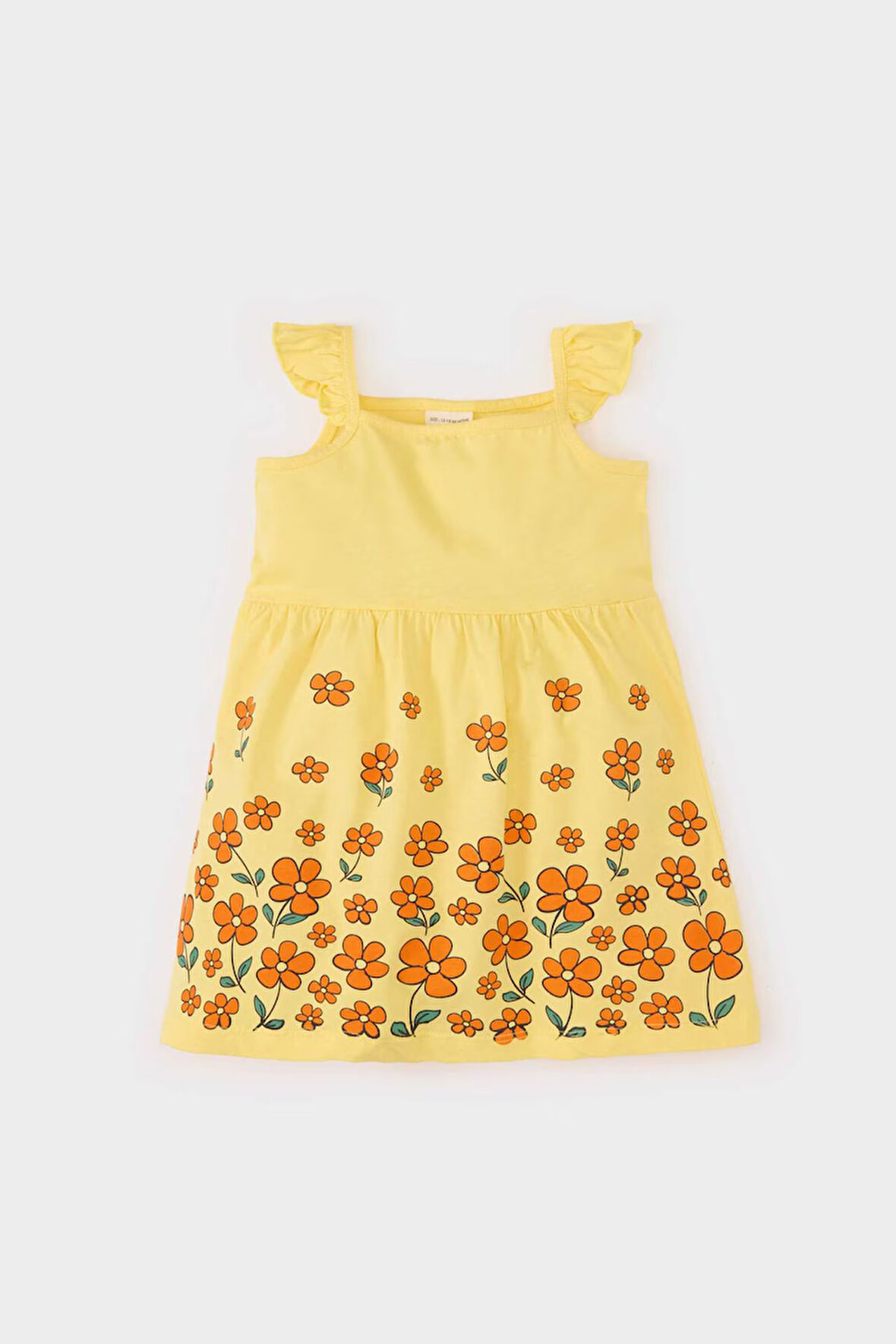 Kız Bebek Çiçekli Askılı Elbise